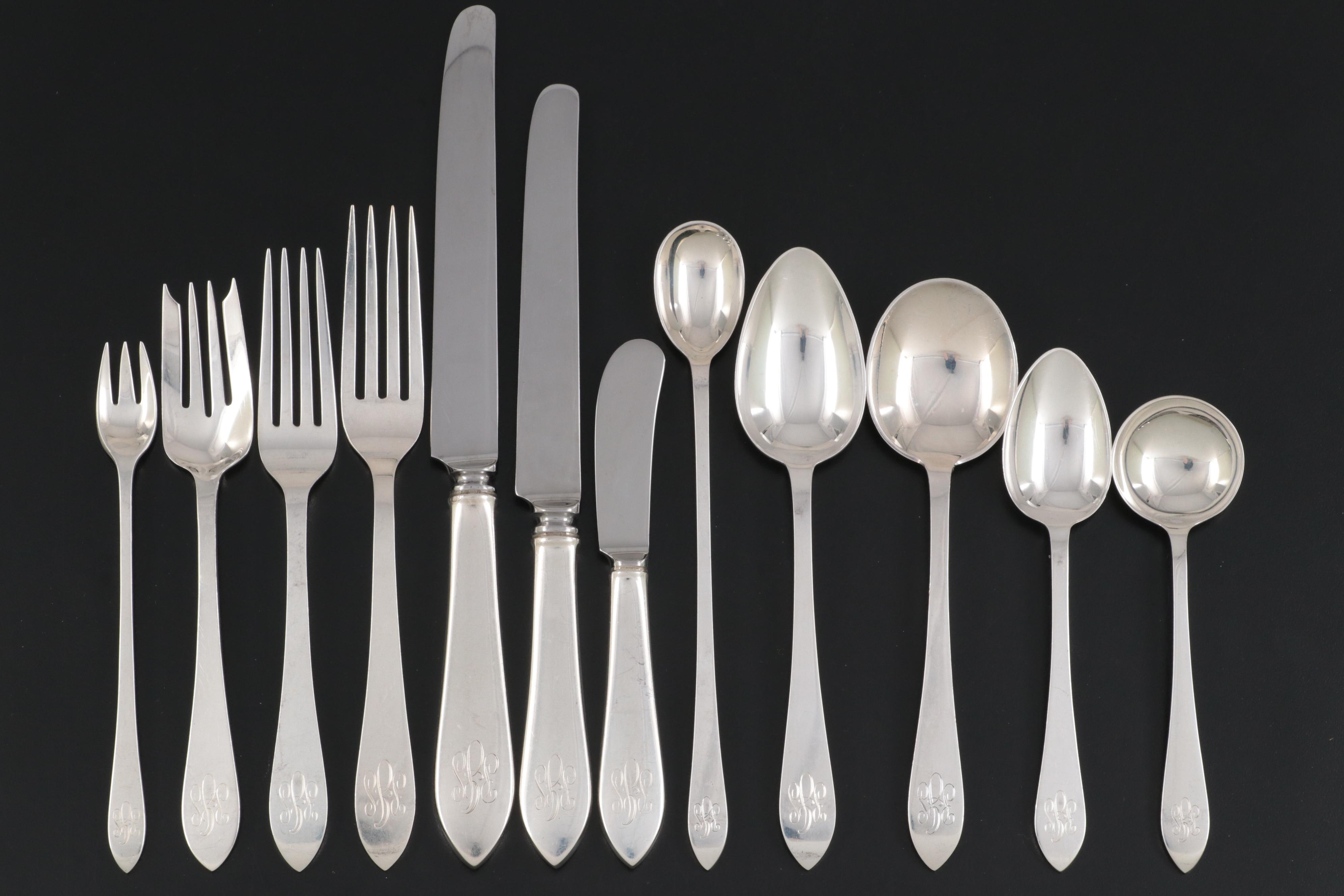 Tiffany & Co. "Faneuil" Sterling Silver Flatware Service for Twelve