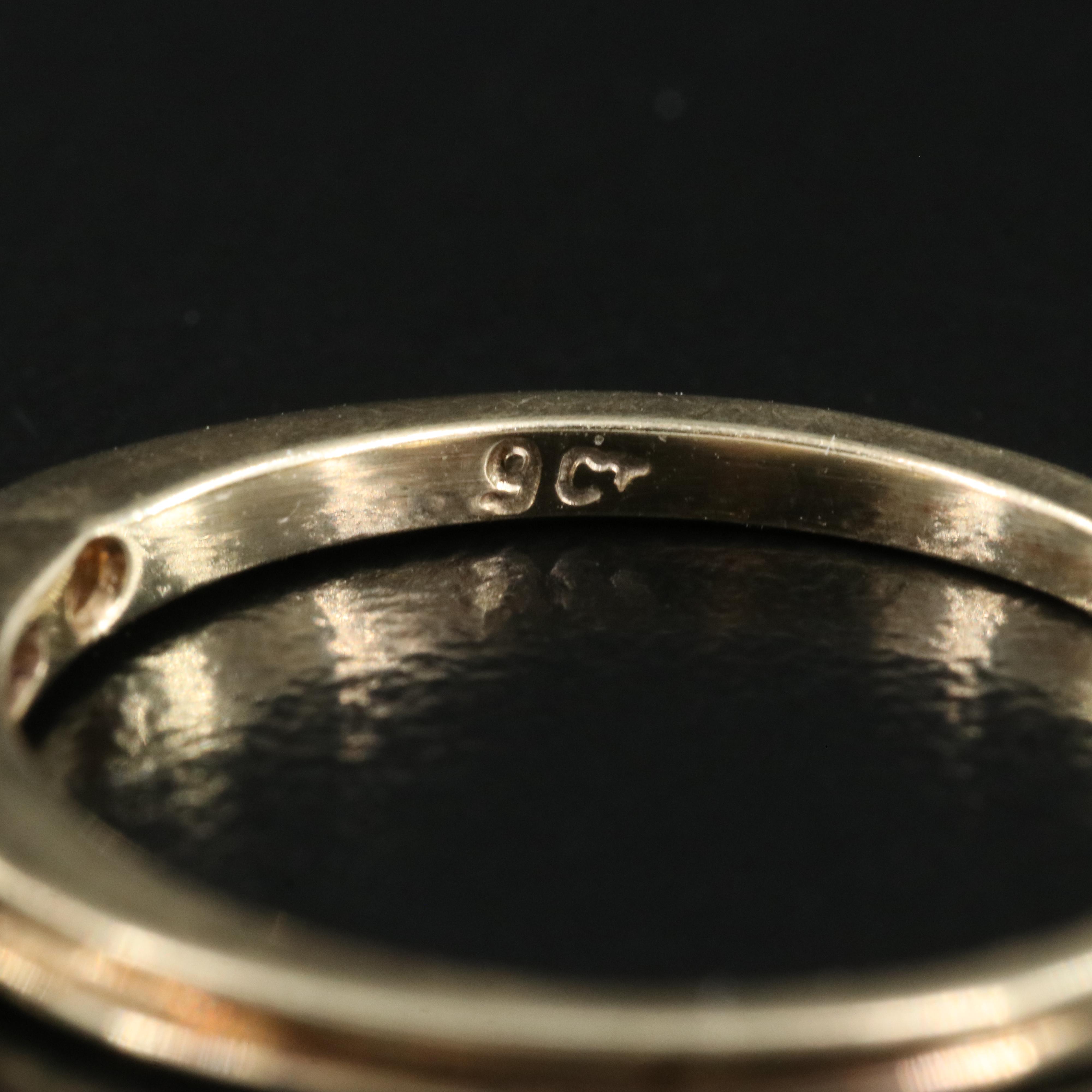 9K Stacking Rings Including Tourmaline, Amethyst and Diamond