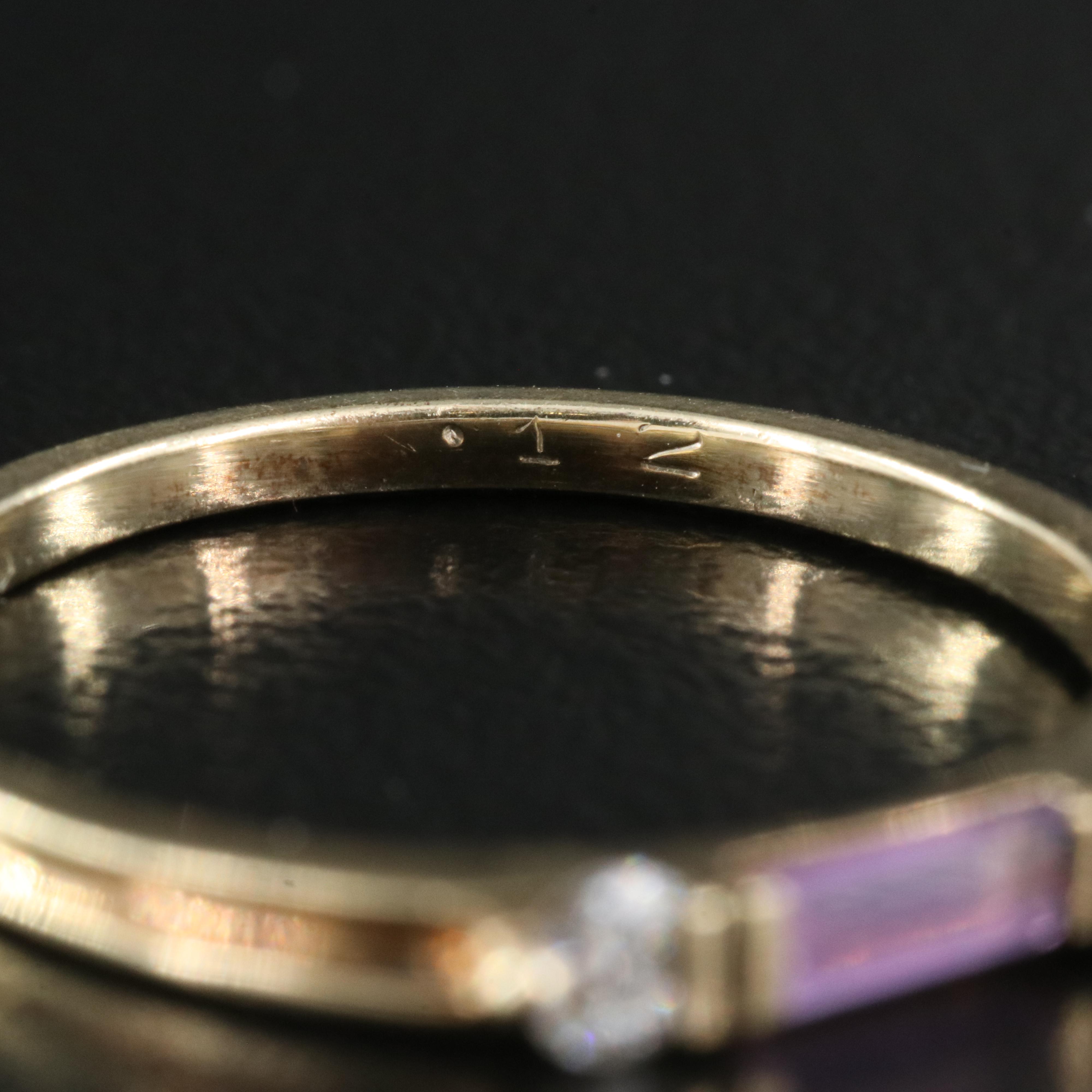 9K Stacking Rings Including Tourmaline, Amethyst and Diamond