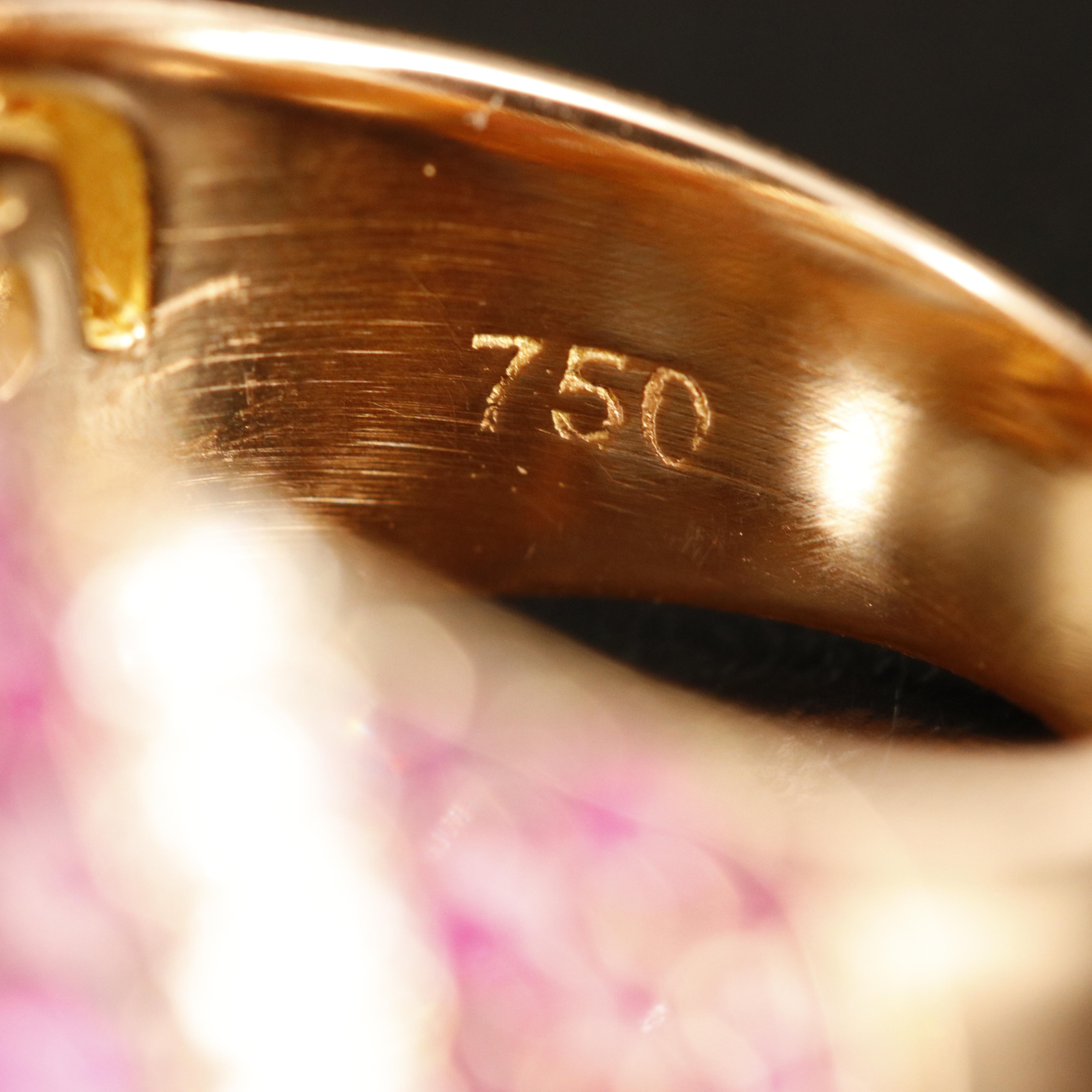 Salaueth 18K Rose Gold Jadeite, 1.04 CTW Diamond and Ruby Ring