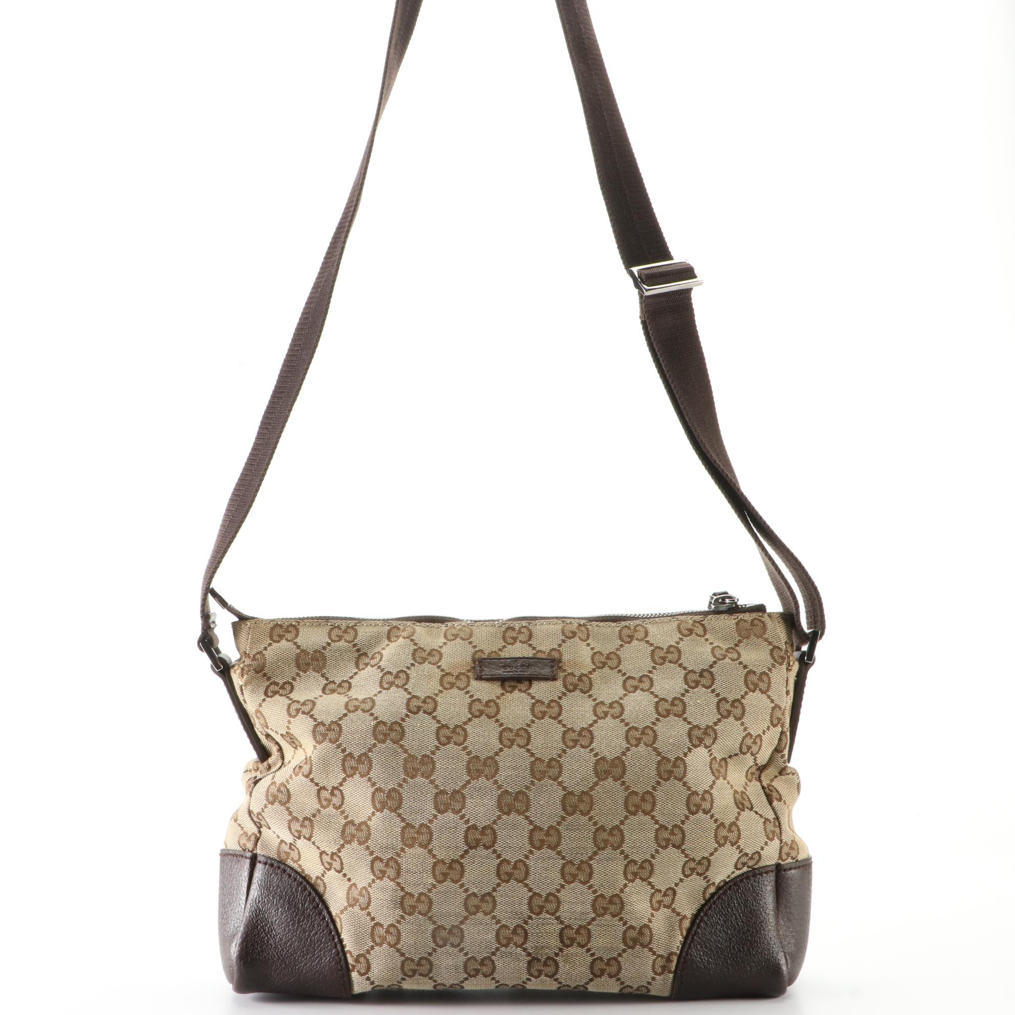 Gucci Crossbody Bag in GG Canvas and Leather