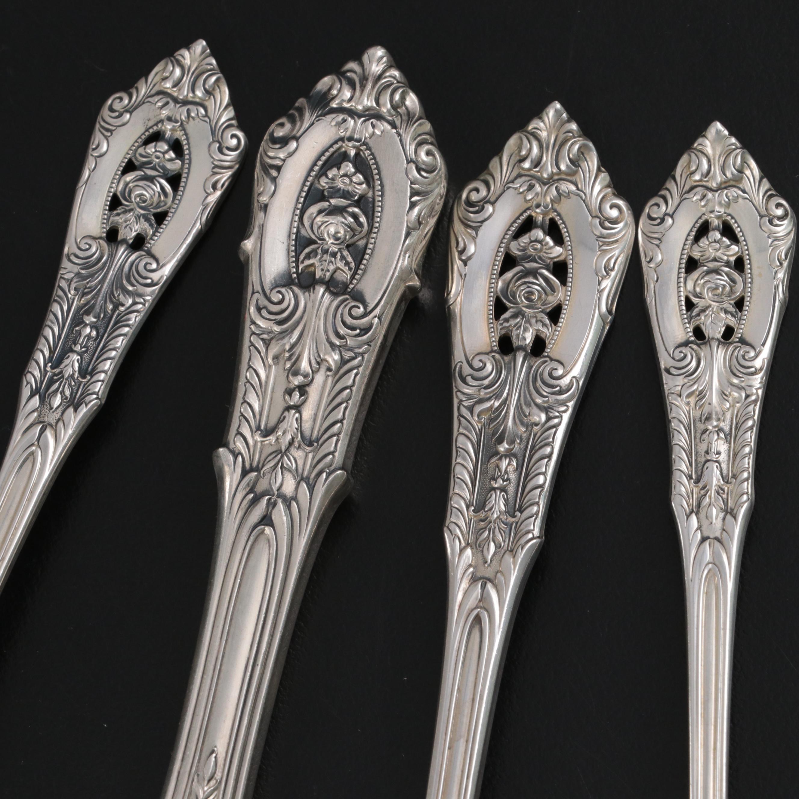 Wallace "Rose Point" Sterling Silver Flatware and Carving Set with Case