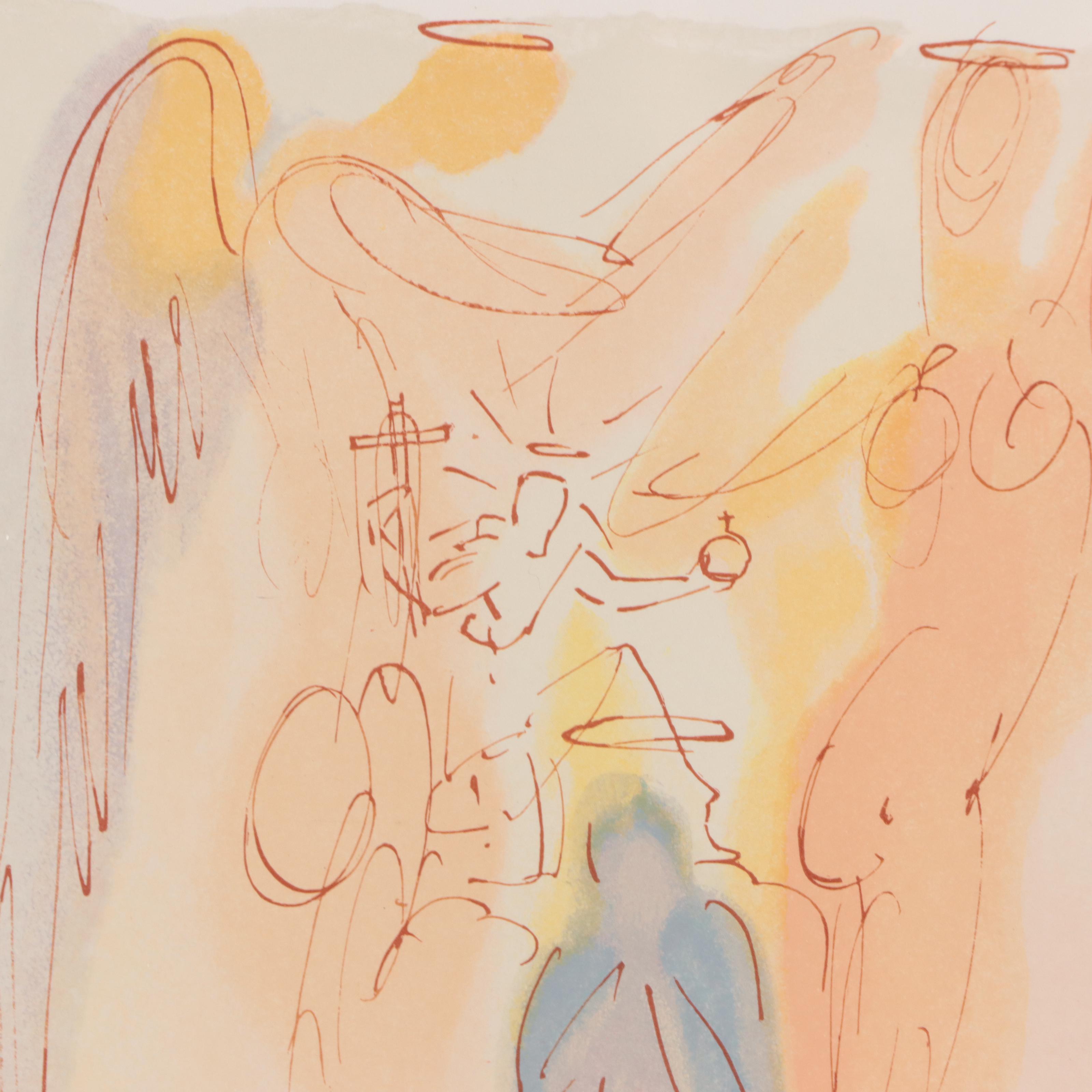 Salvador Dalí Wood Engraving "Le Triomphe du Christ et la Vierge," 1960-1964