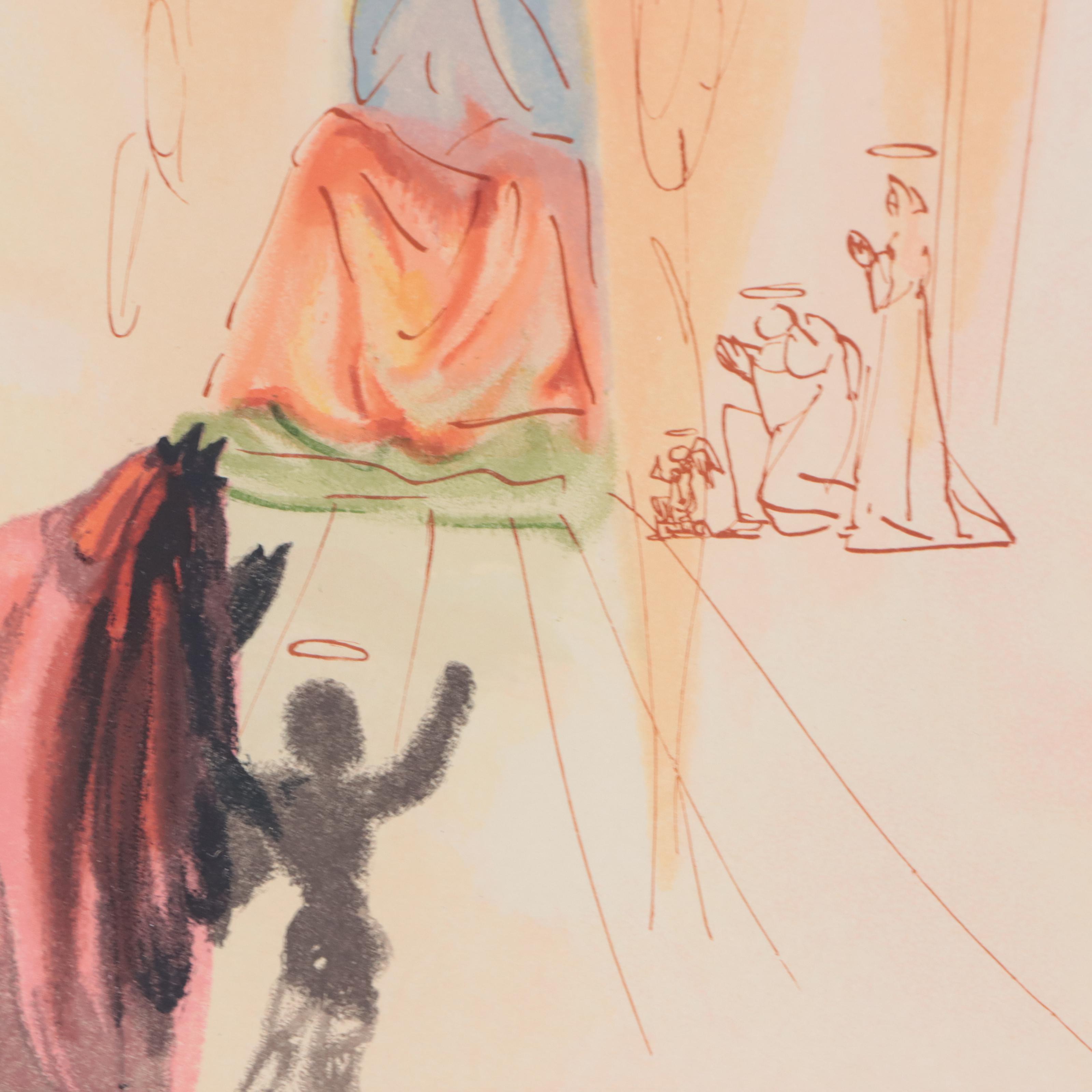 Salvador Dalí Wood Engraving "Le Triomphe du Christ et la Vierge," 1960-1964