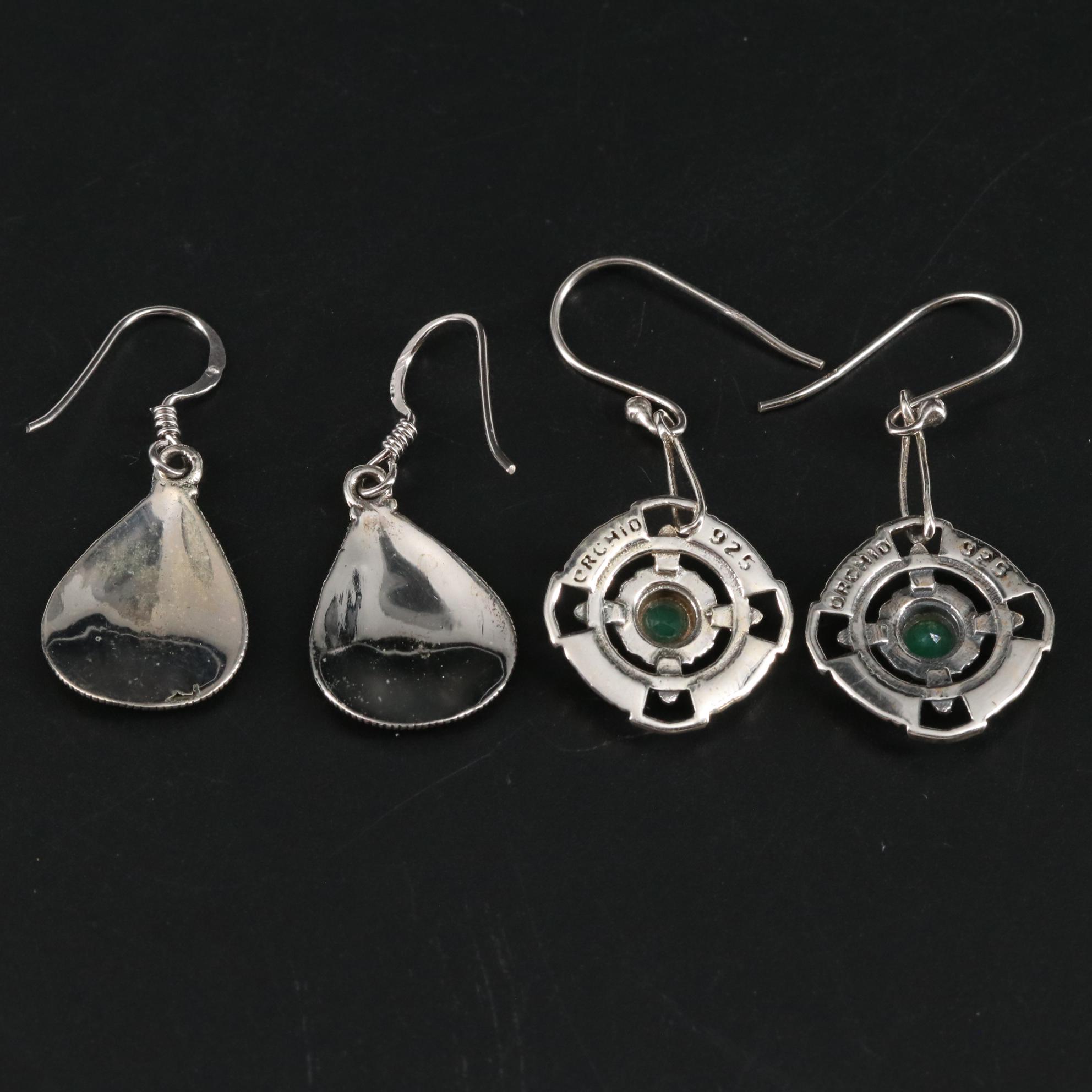 Sterling Earring Duo Featuring Emerald