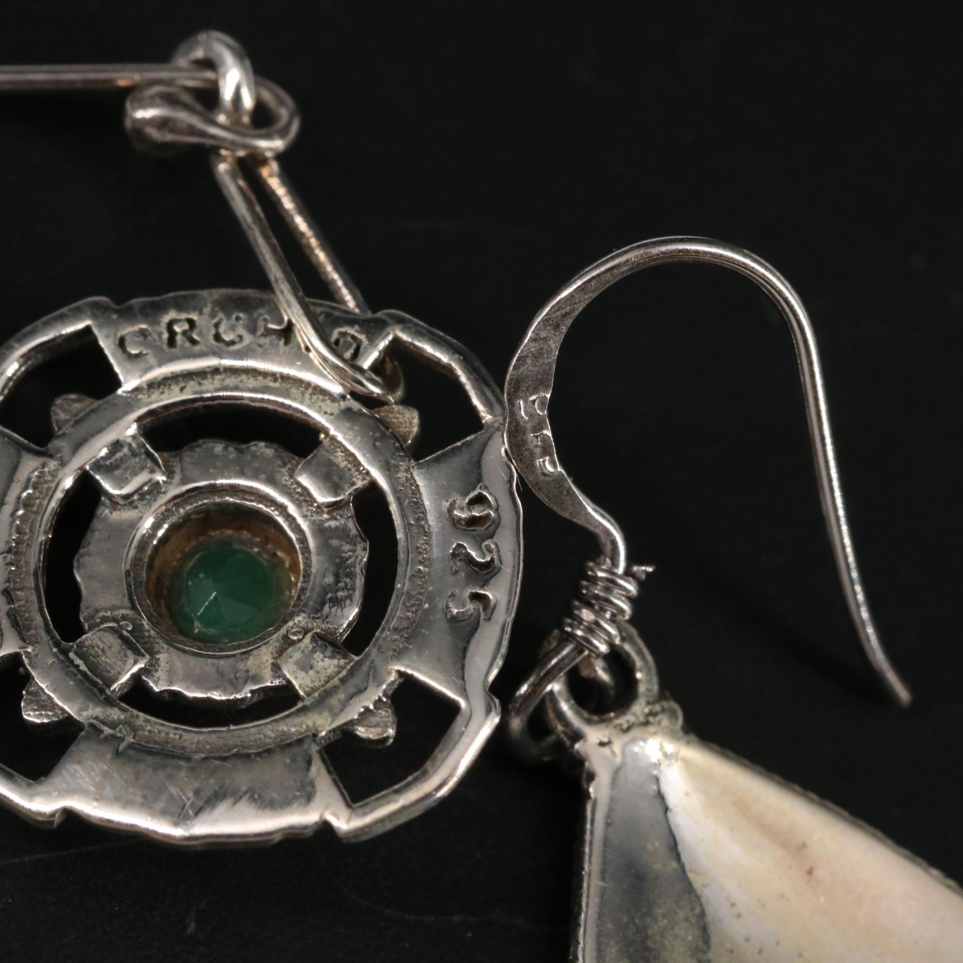 Sterling Earring Duo Featuring Emerald