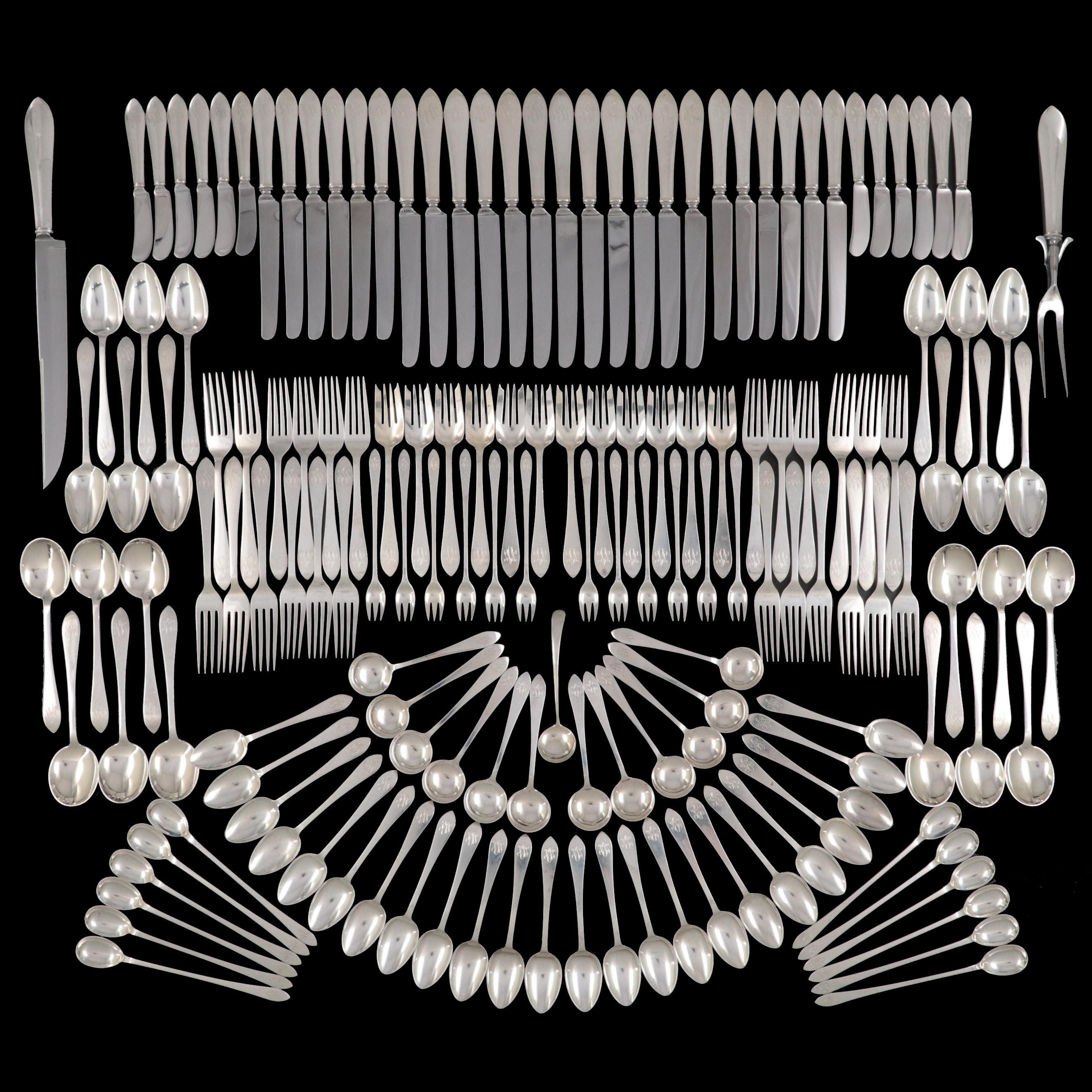 Tiffany & Co. "Faneuil" Sterling Silver Flatware Service for Twelve