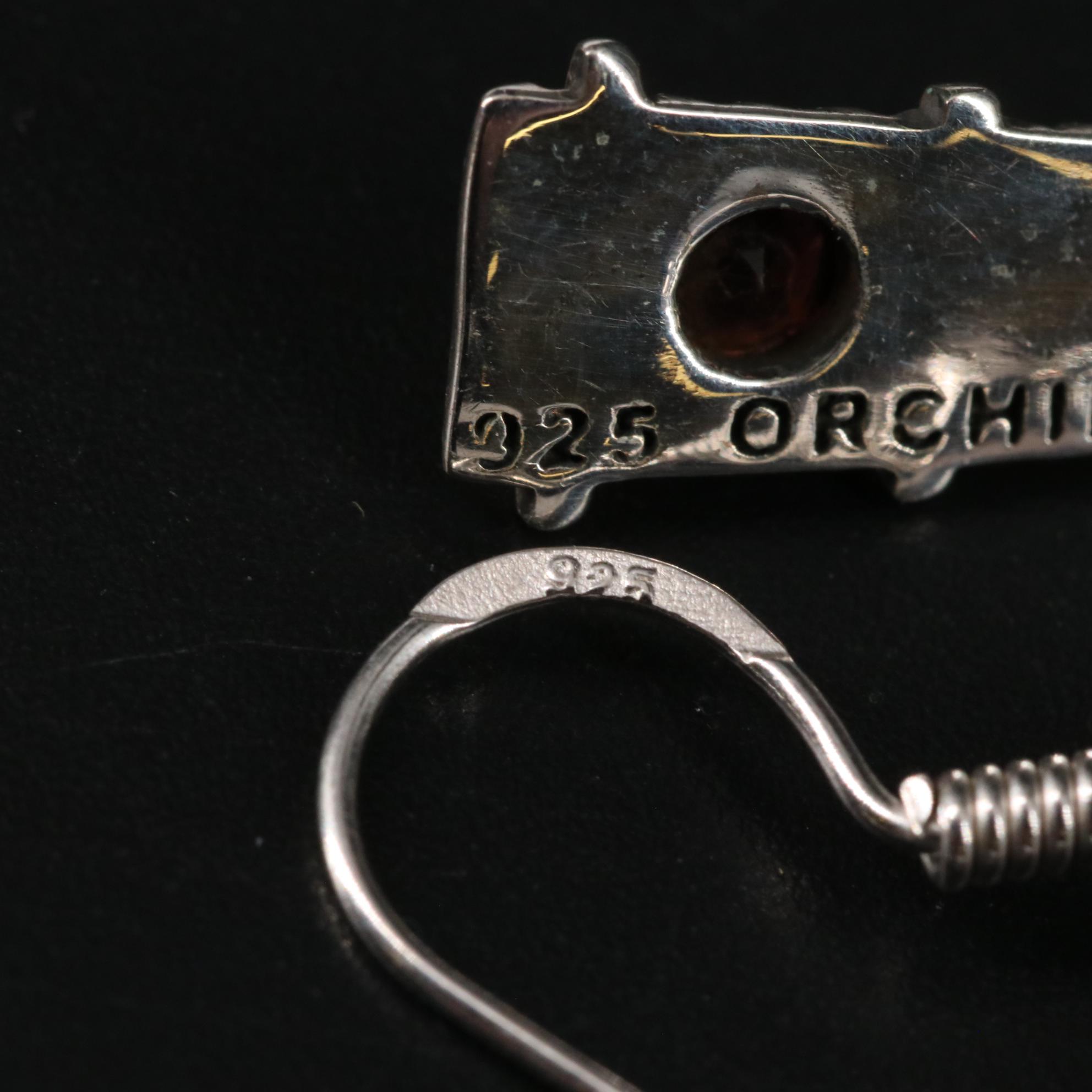 Sterling Earring Duo Featuring Garnet and Rose Quartz