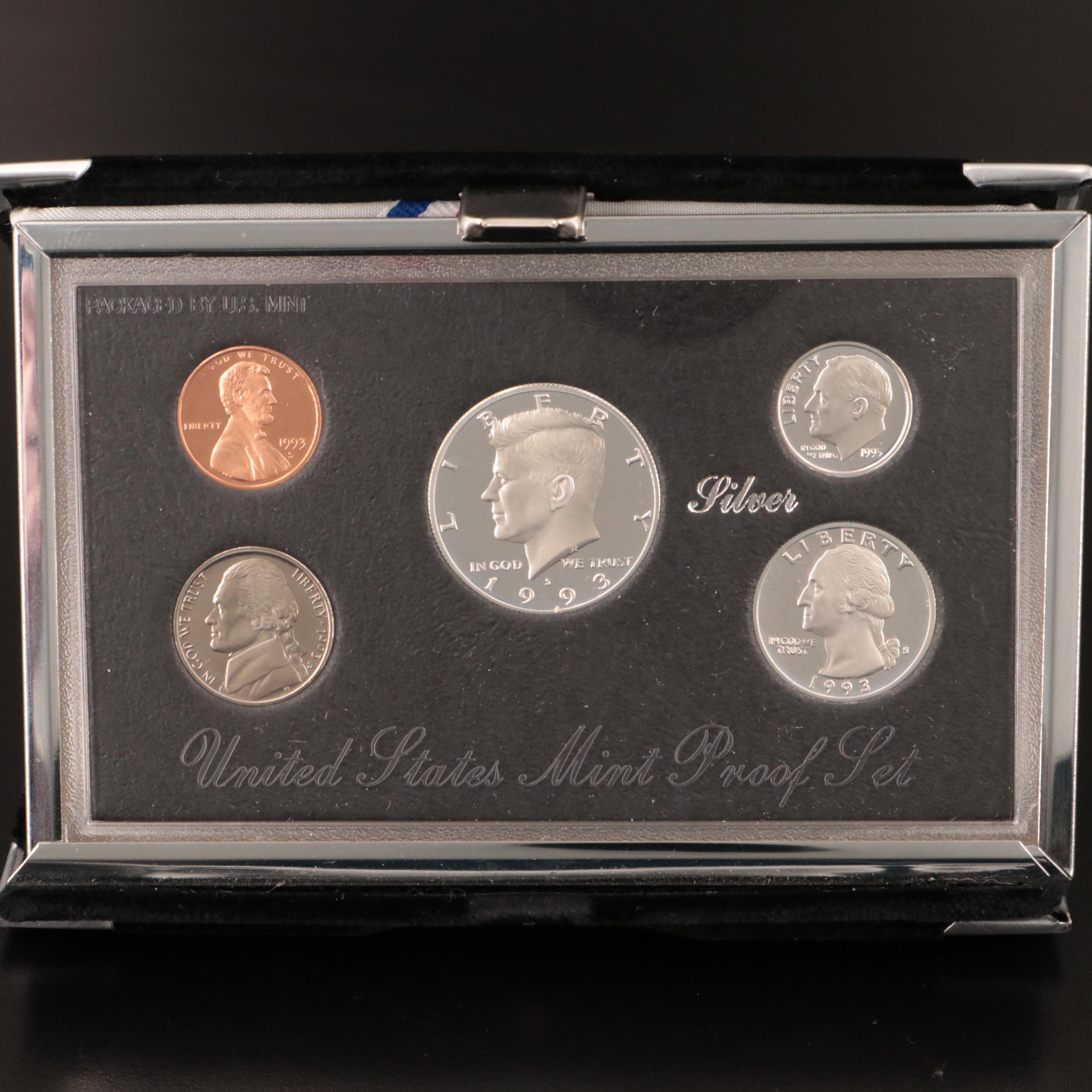 Two United States Mint Premier Silver Proof Sets, 1993 and 1997