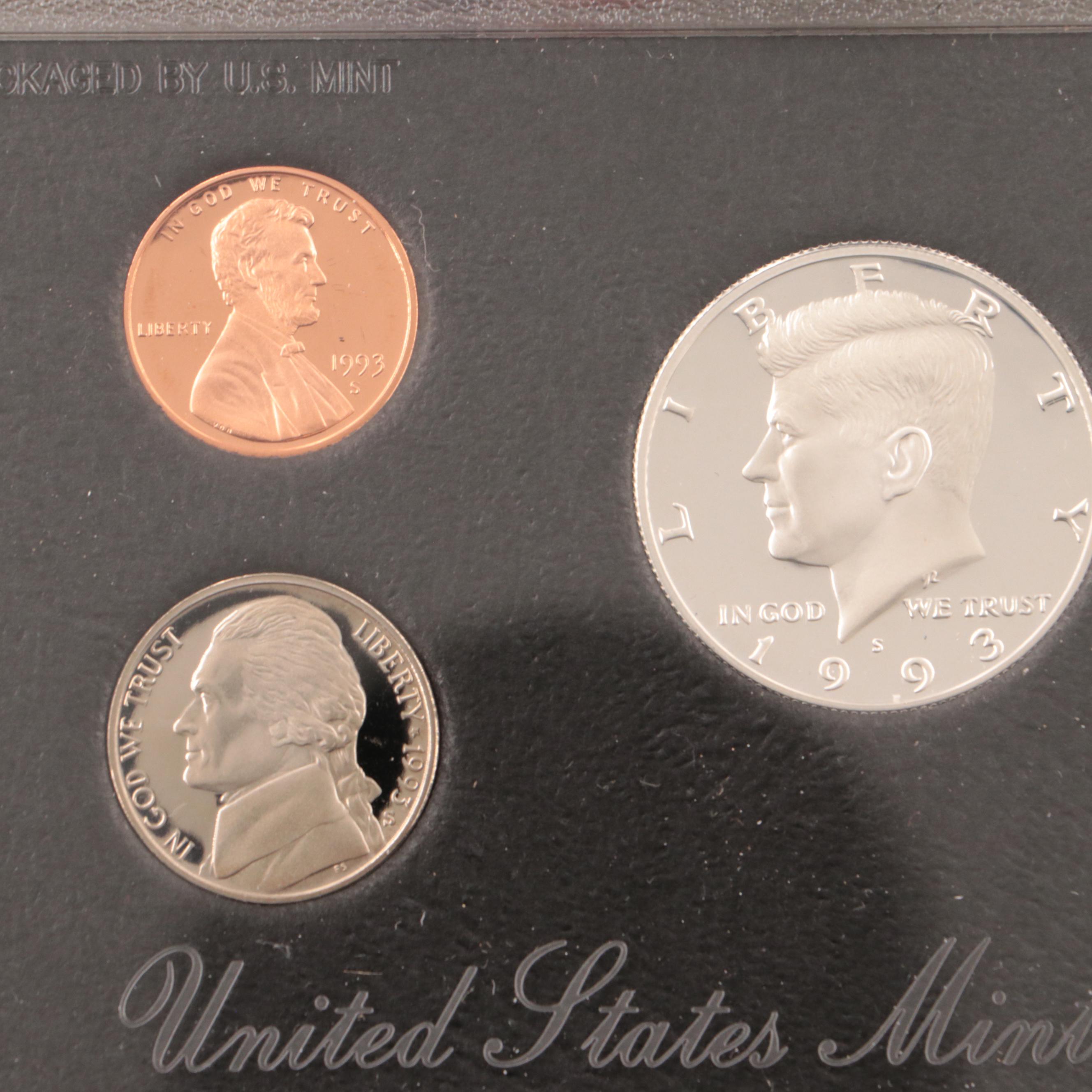 Two United States Mint Premier Silver Proof Sets, 1993 and 1997