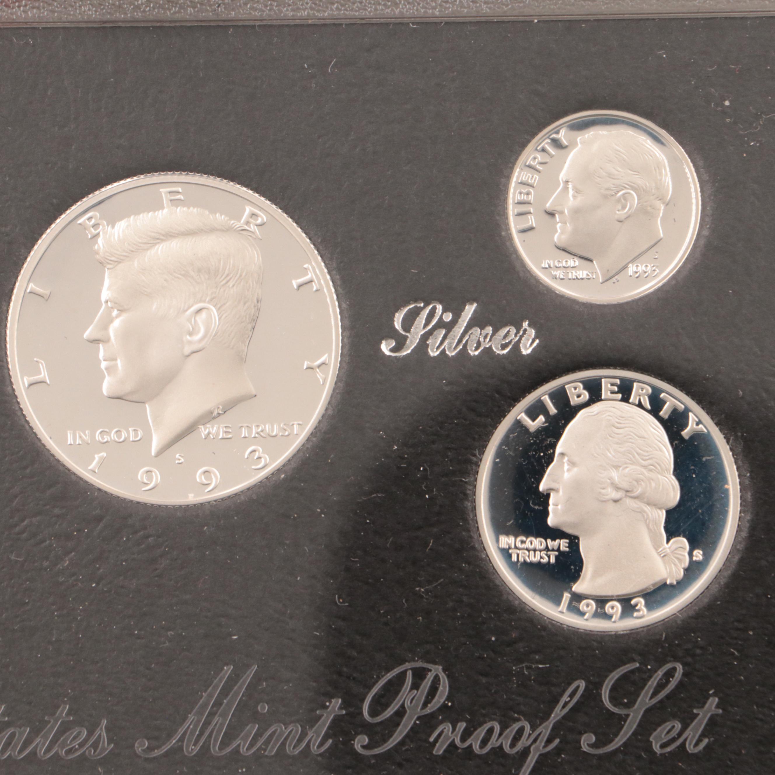 Two United States Mint Premier Silver Proof Sets, 1993 and 1997