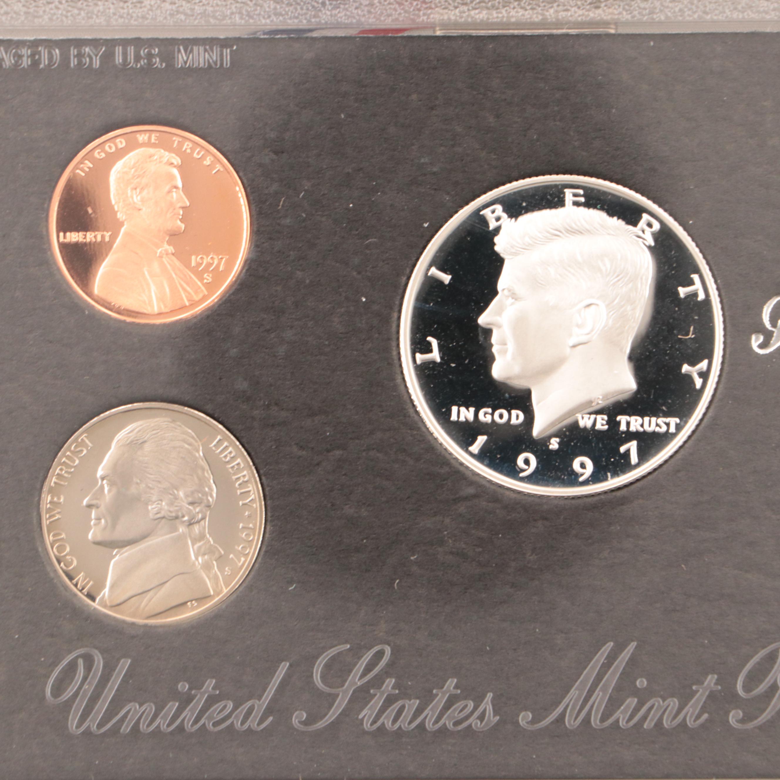 Two United States Mint Premier Silver Proof Sets, 1993 and 1997