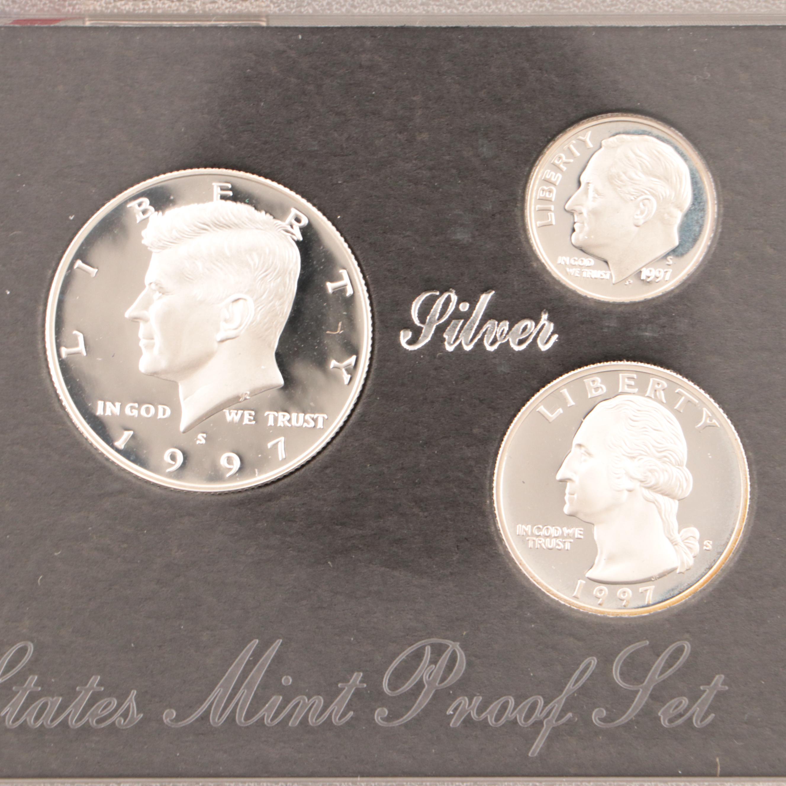 Two United States Mint Premier Silver Proof Sets, 1993 and 1997