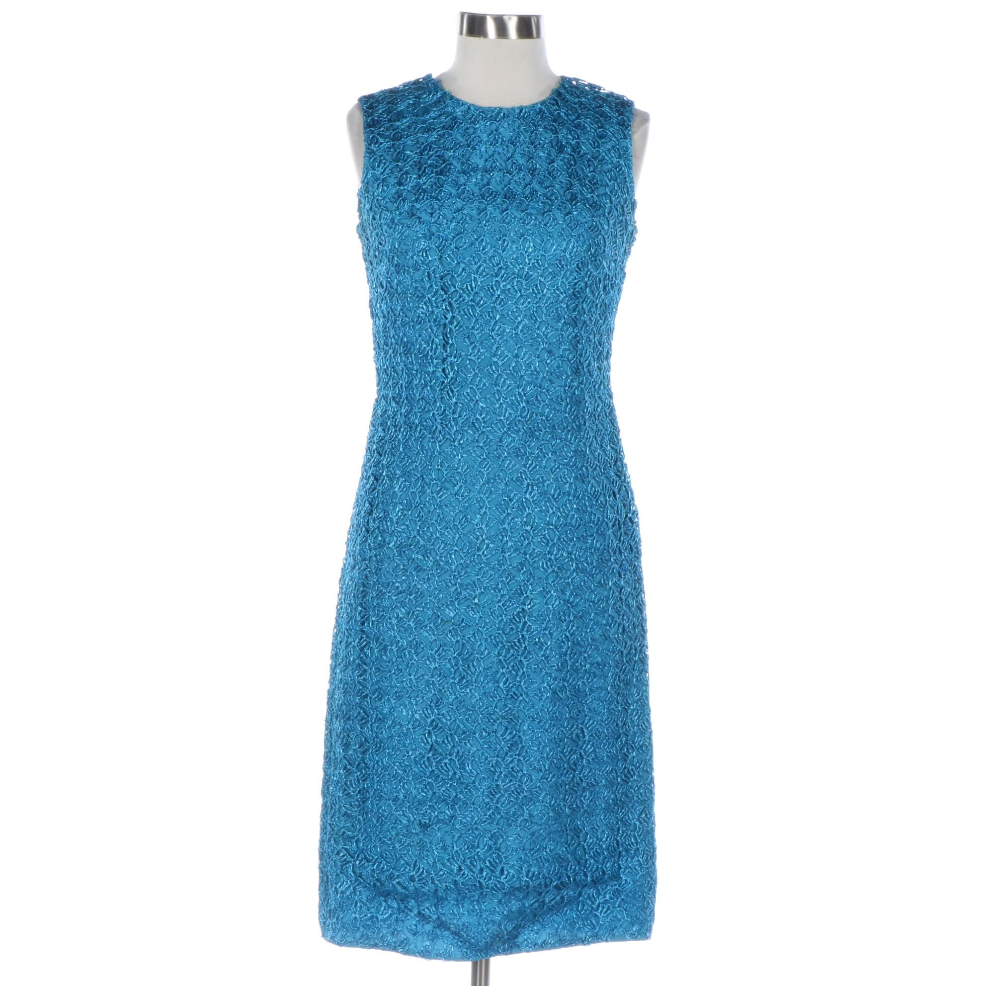 Woven Raffia Sleeveless Fitted Dress