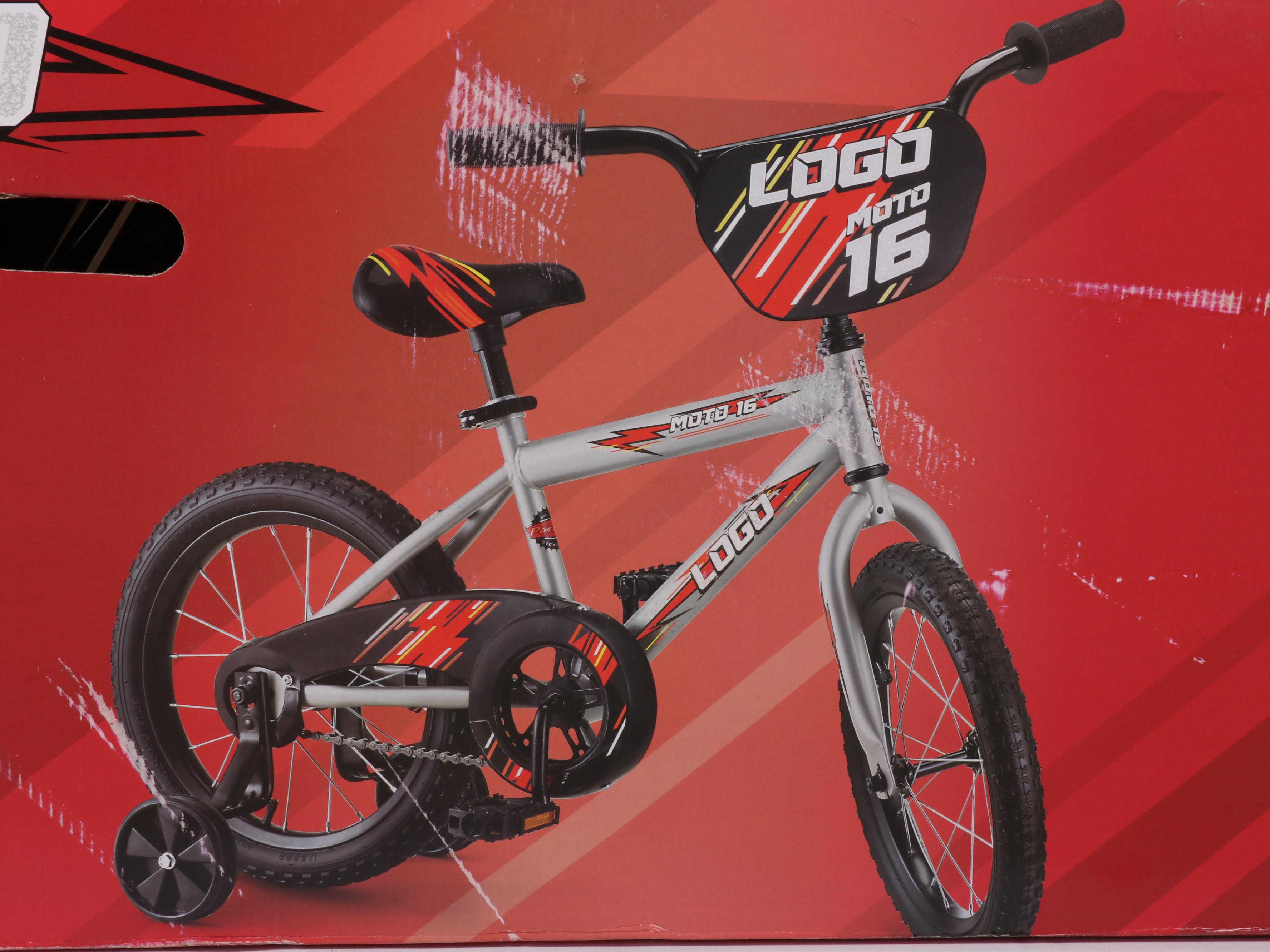 Kids' Pacific 16" Logo Bike  in Red and Gray