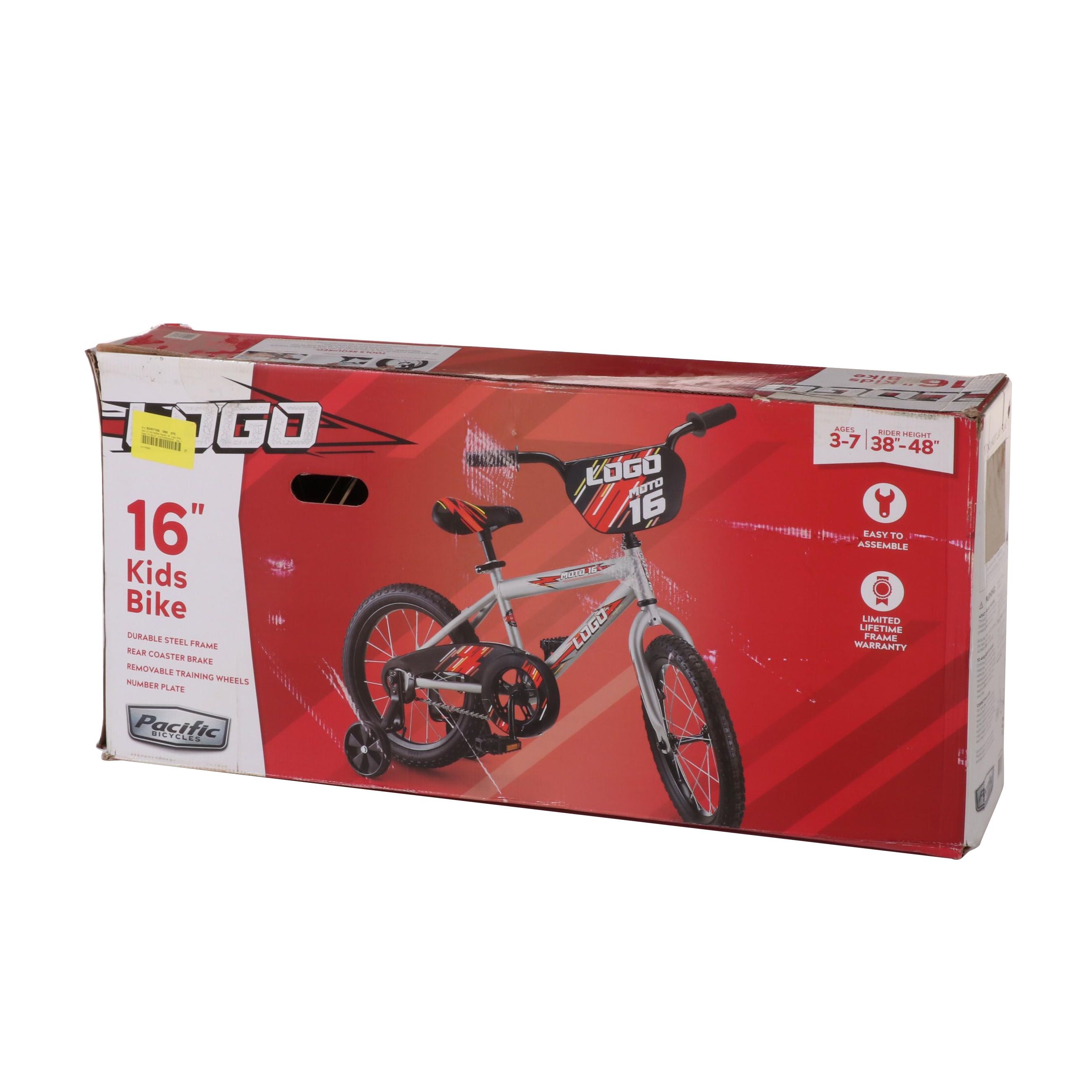 Kids' Pacific 16" Logo Bike  in Red and Gray
