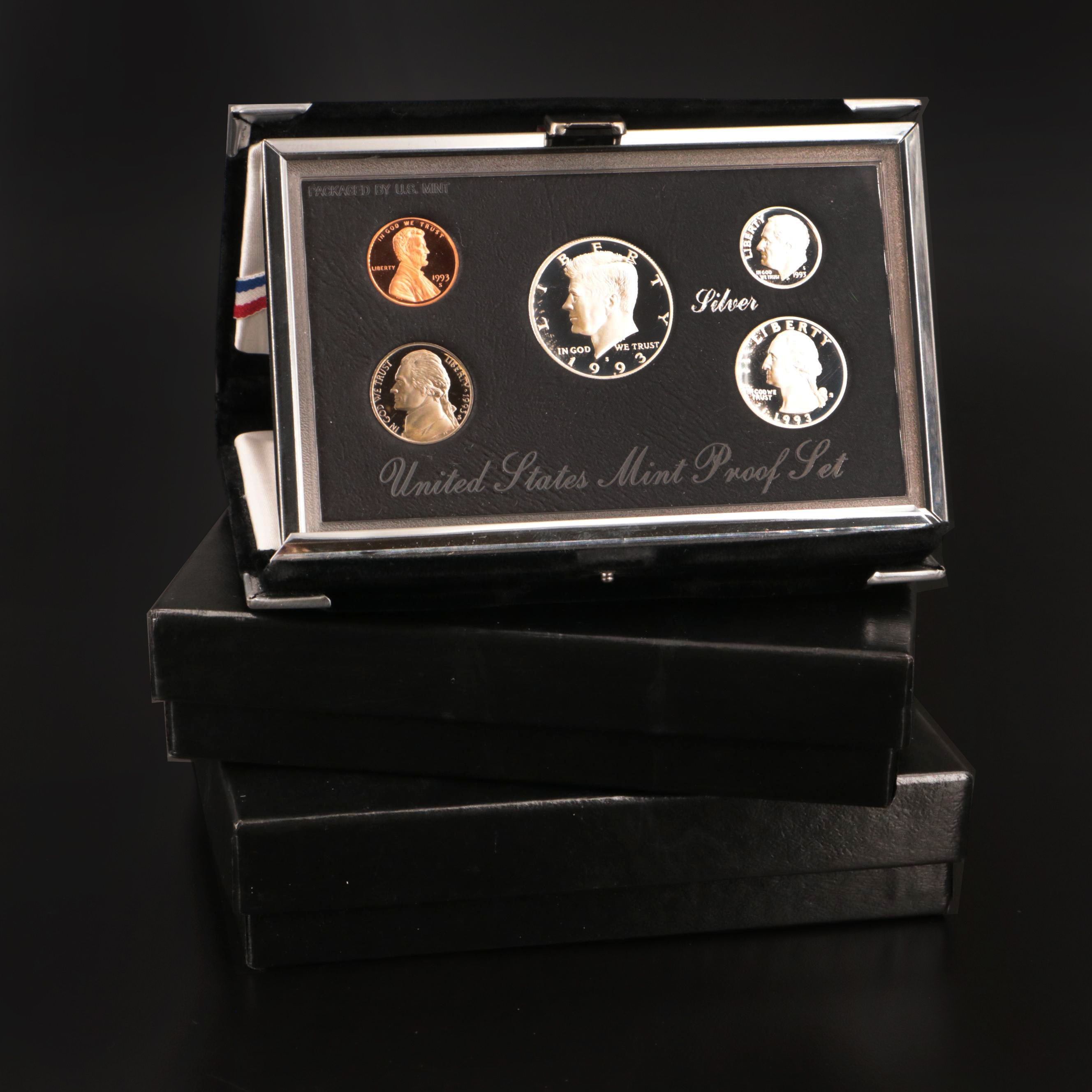 Two United States Mint Premier Silver Proof Sets, 1993 and 1997