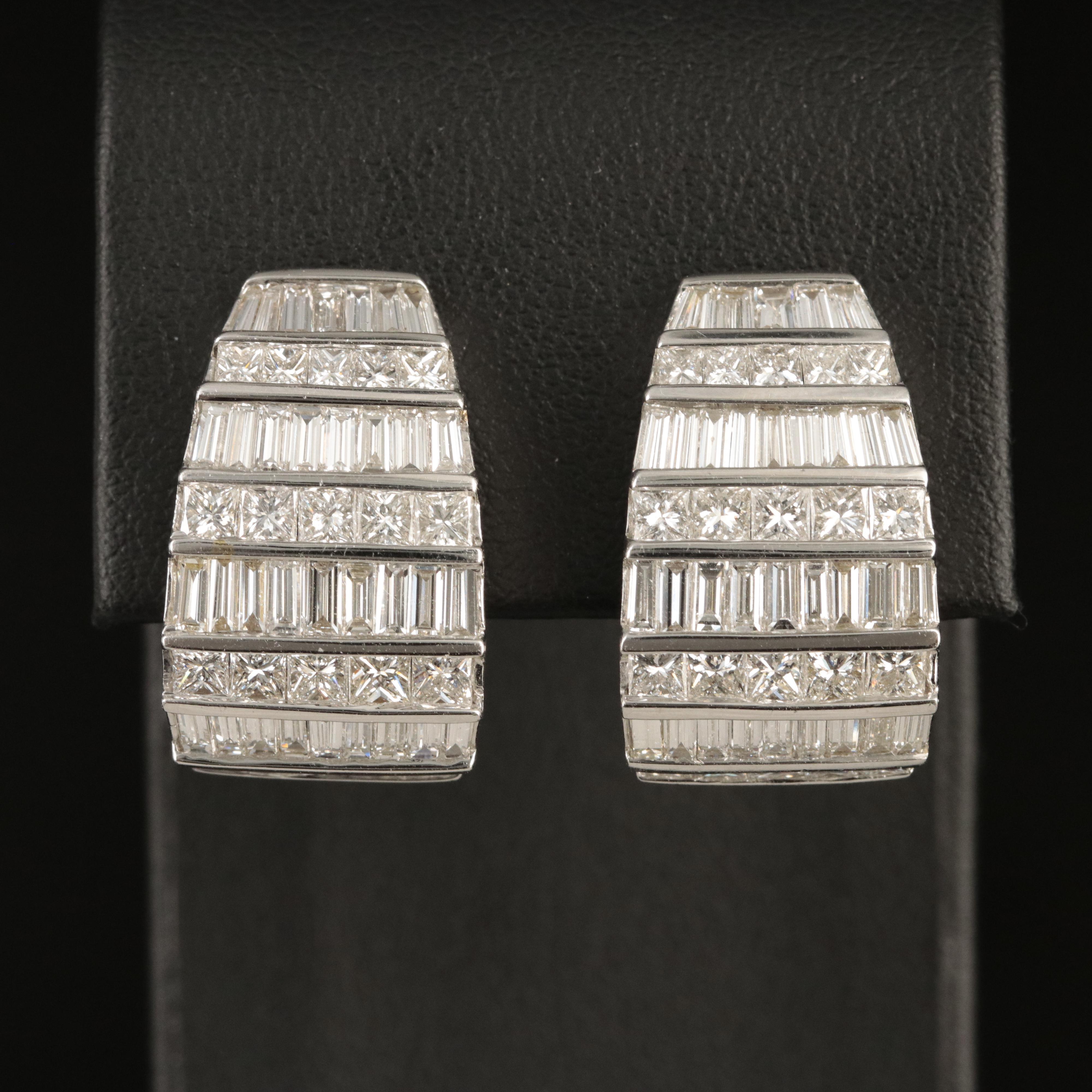 18K 7.20 CTW Diamond J Hoop Earrings