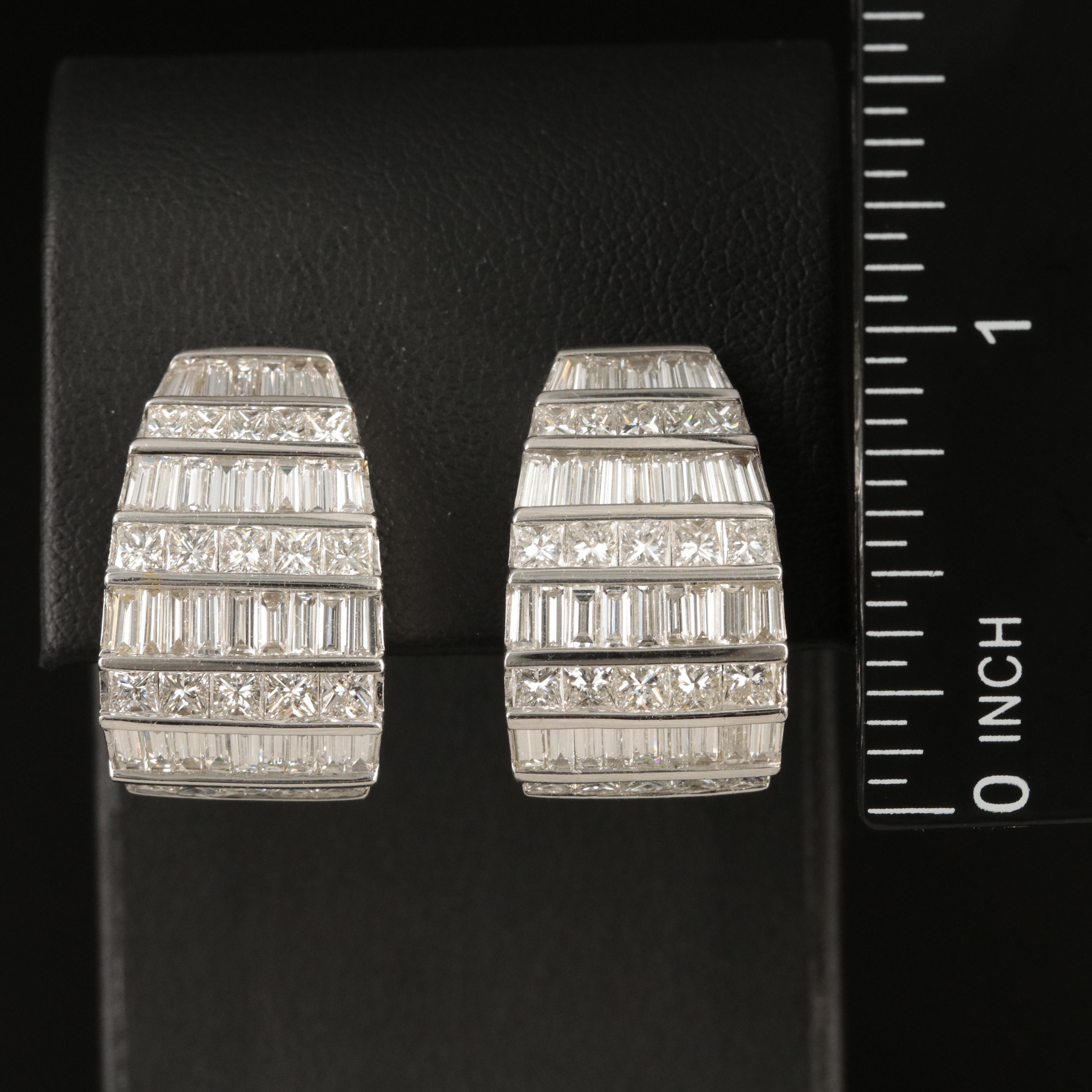 18K 7.20 CTW Diamond J Hoop Earrings