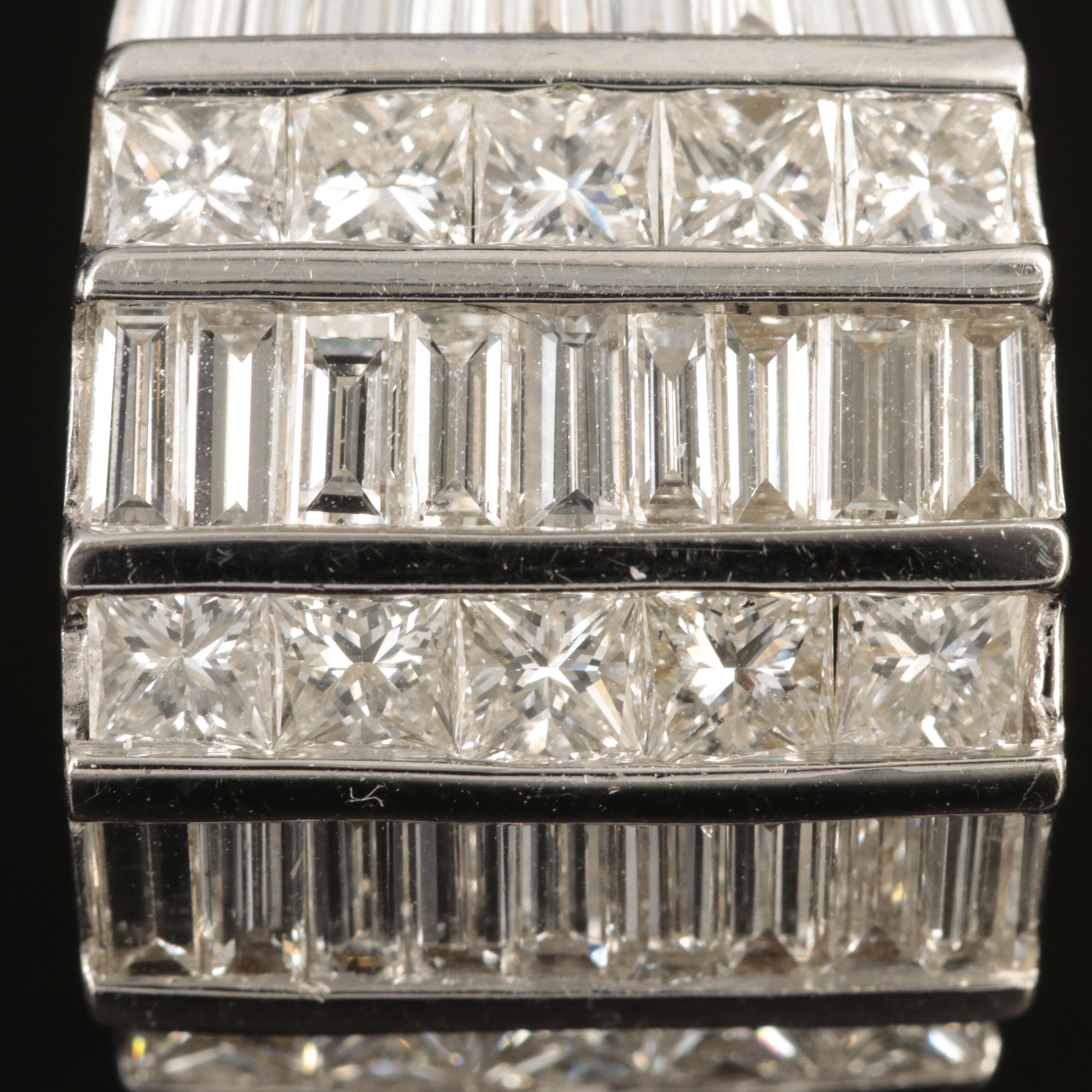 18K 7.20 CTW Diamond J Hoop Earrings