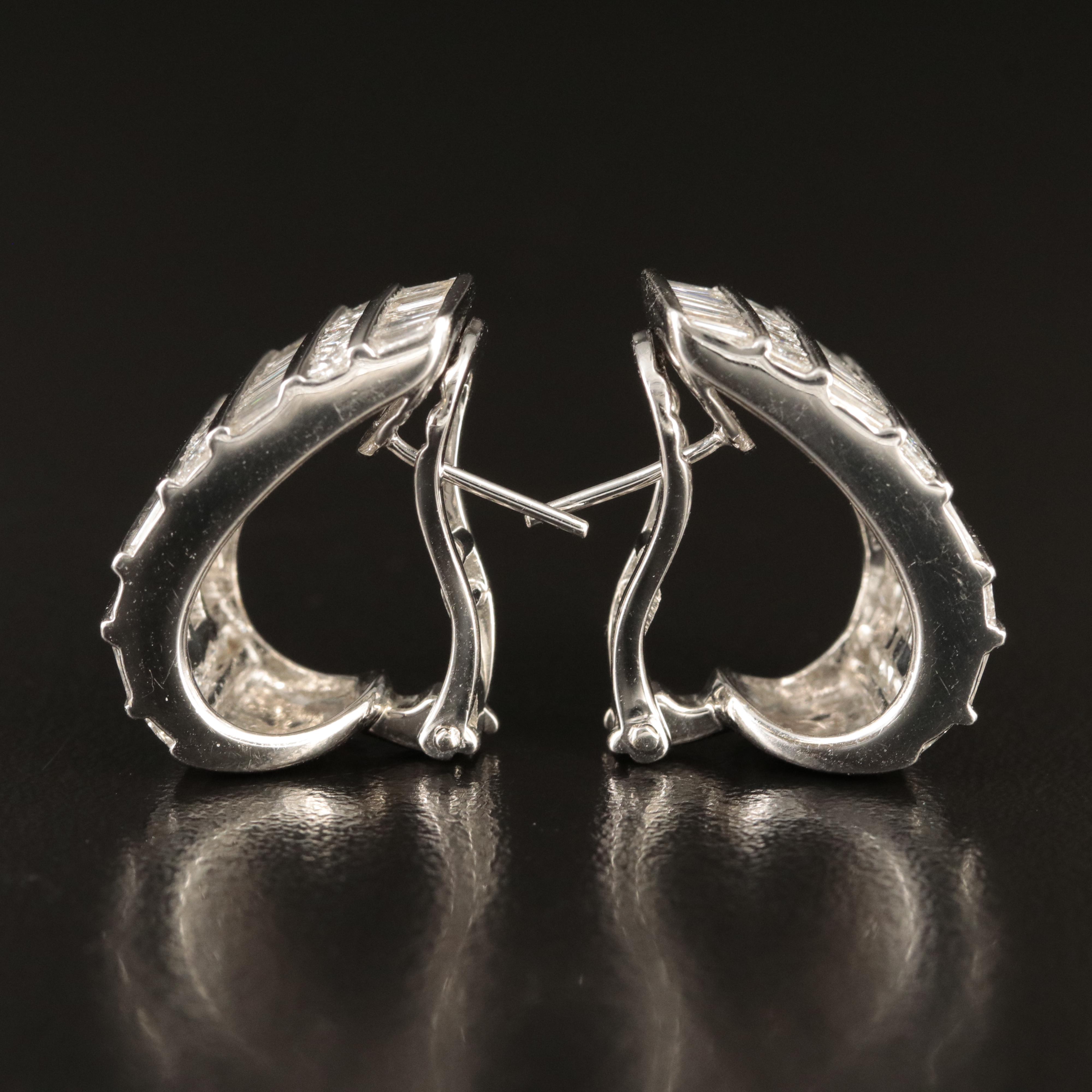 18K 7.20 CTW Diamond J Hoop Earrings