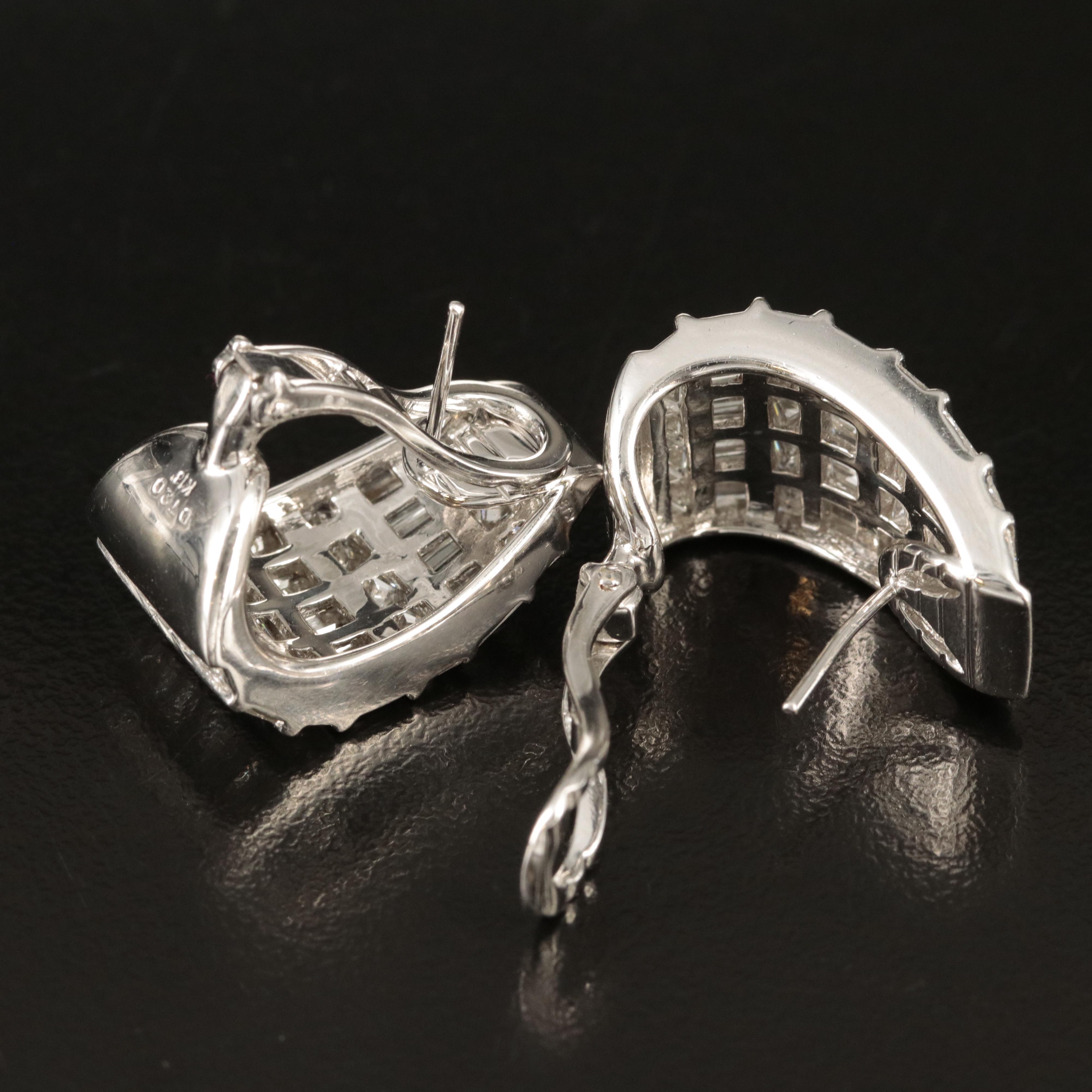 18K 7.20 CTW Diamond J Hoop Earrings