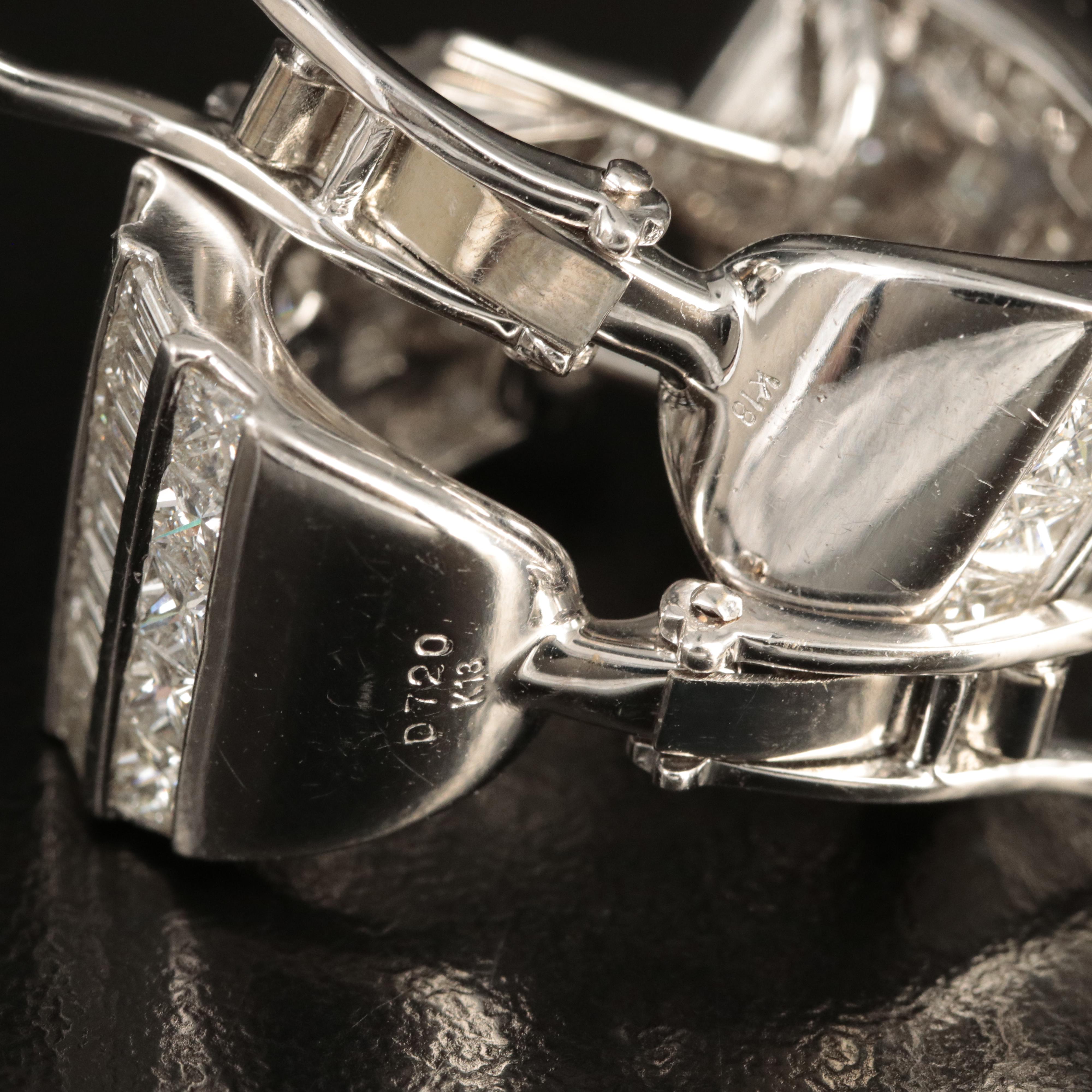 18K 7.20 CTW Diamond J Hoop Earrings