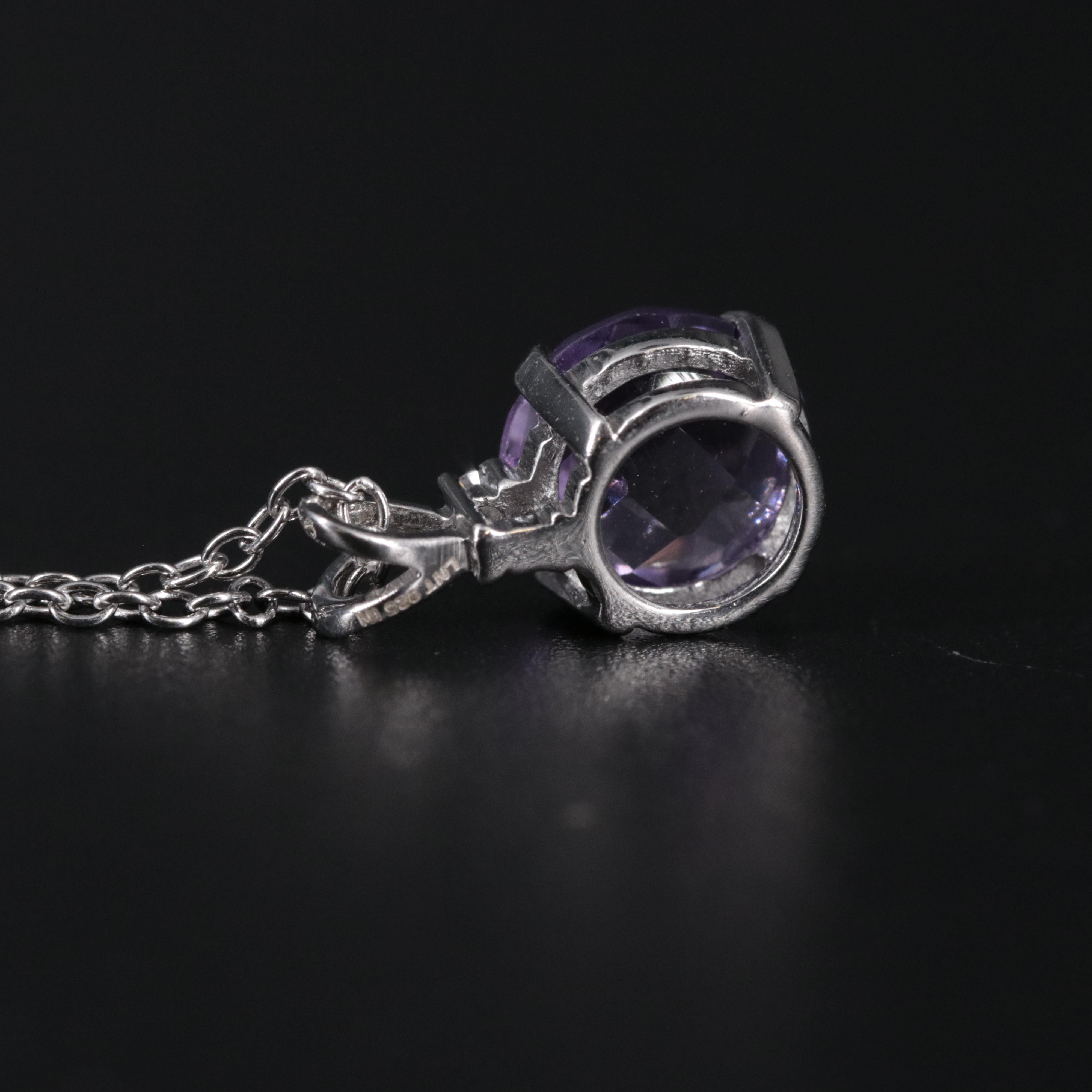 Sterling Silver Amethyst Pendant Necklace