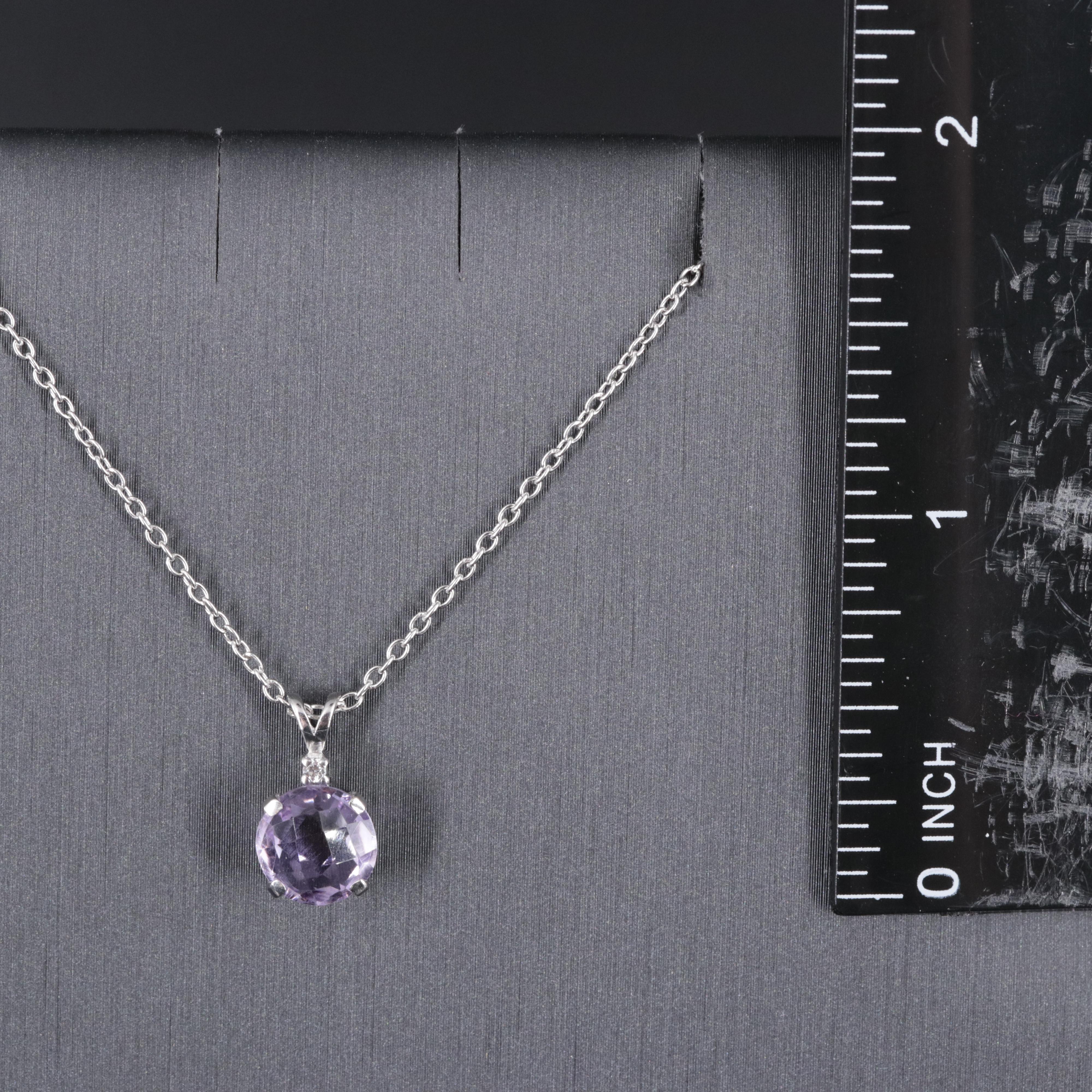 Sterling Silver Amethyst Pendant Necklace