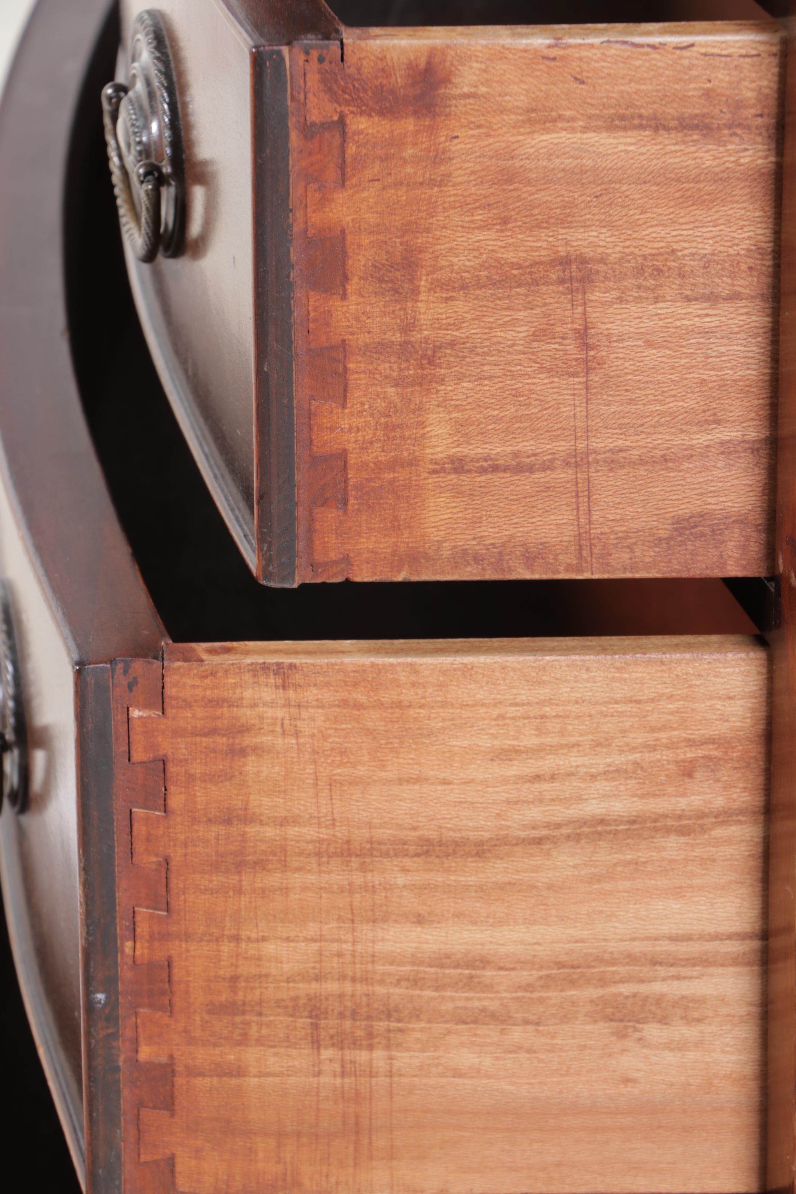 Kindel Federal Style Mahogany Eight Drawer Bowfront Chest, Mid-20th Century