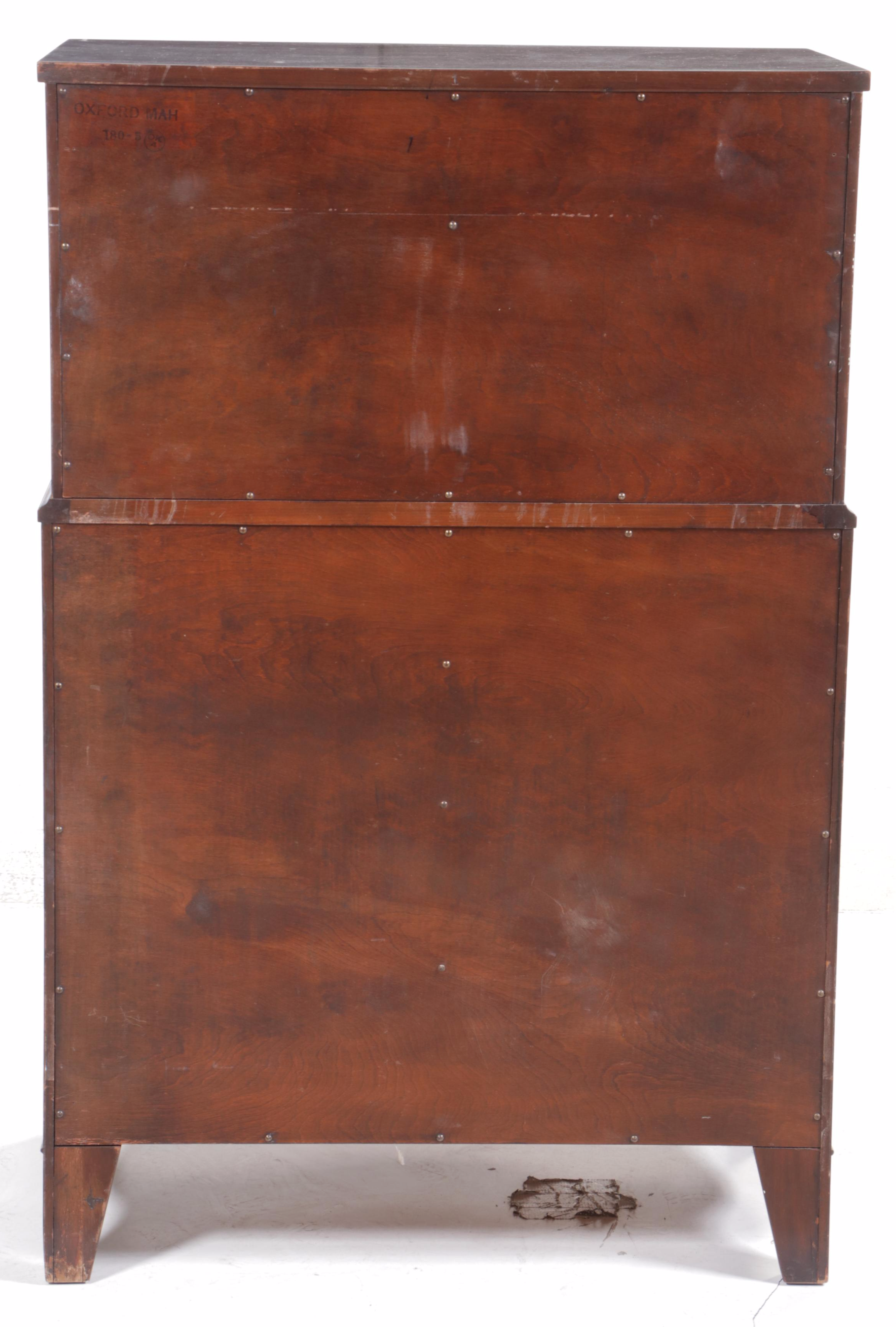 Kindel Federal Style Mahogany Eight Drawer Bowfront Chest, Mid-20th Century