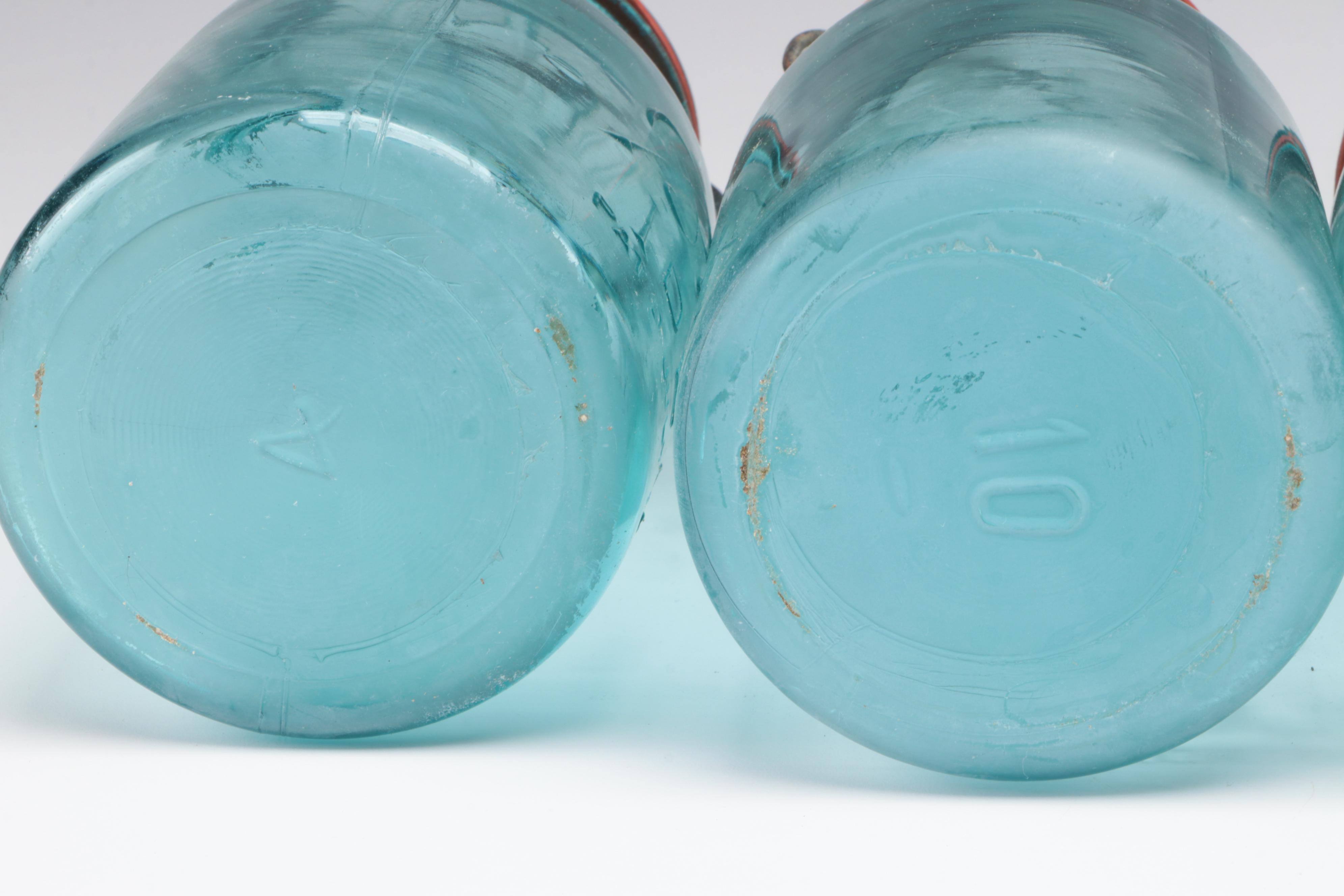 Ball Ideal and Atlas EZ Seal Glass Mason Jars, Early to Mid-20th Century