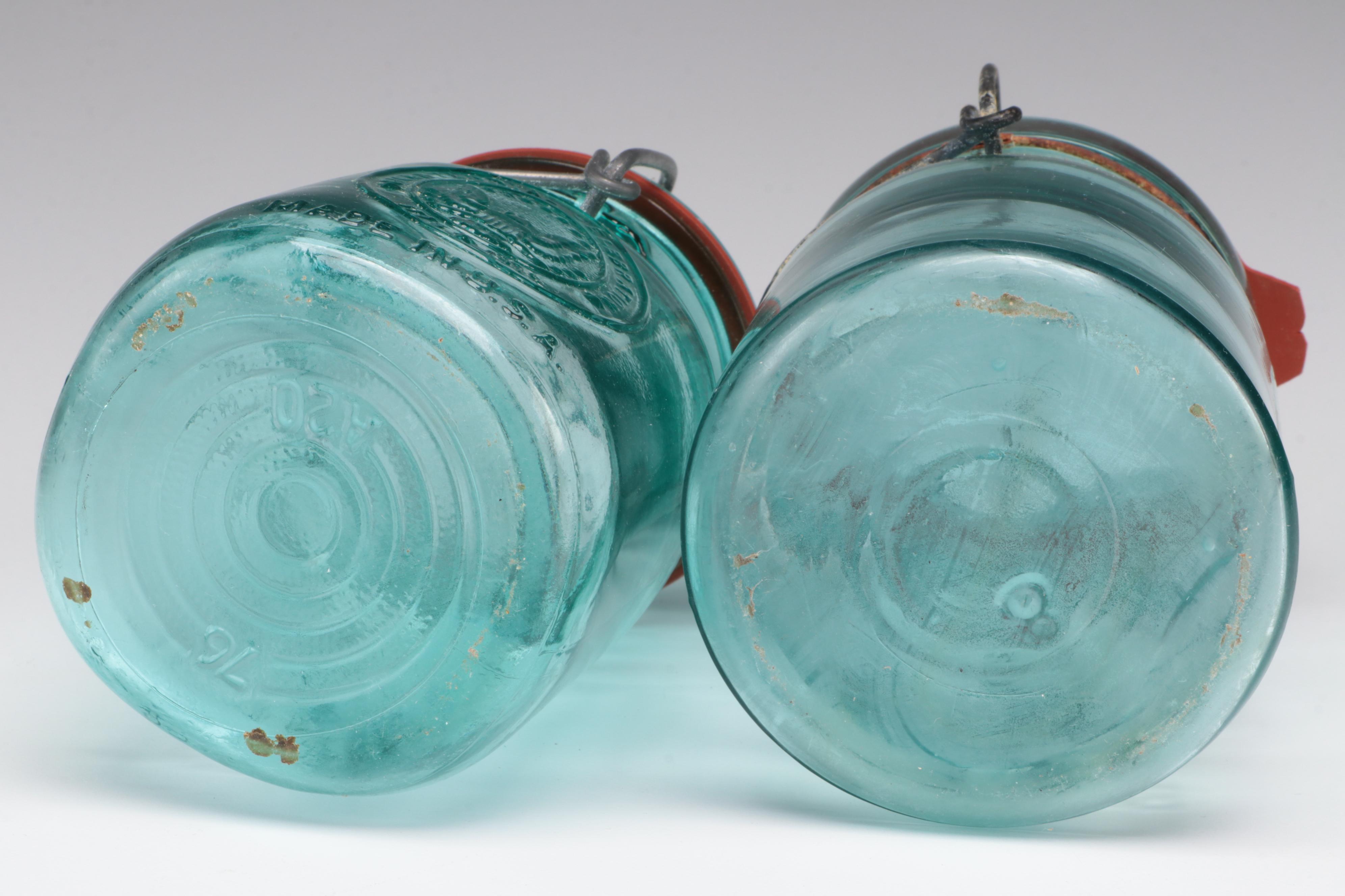 Ball Ideal and Atlas EZ Seal Glass Mason Jars, Early to Mid-20th Century
