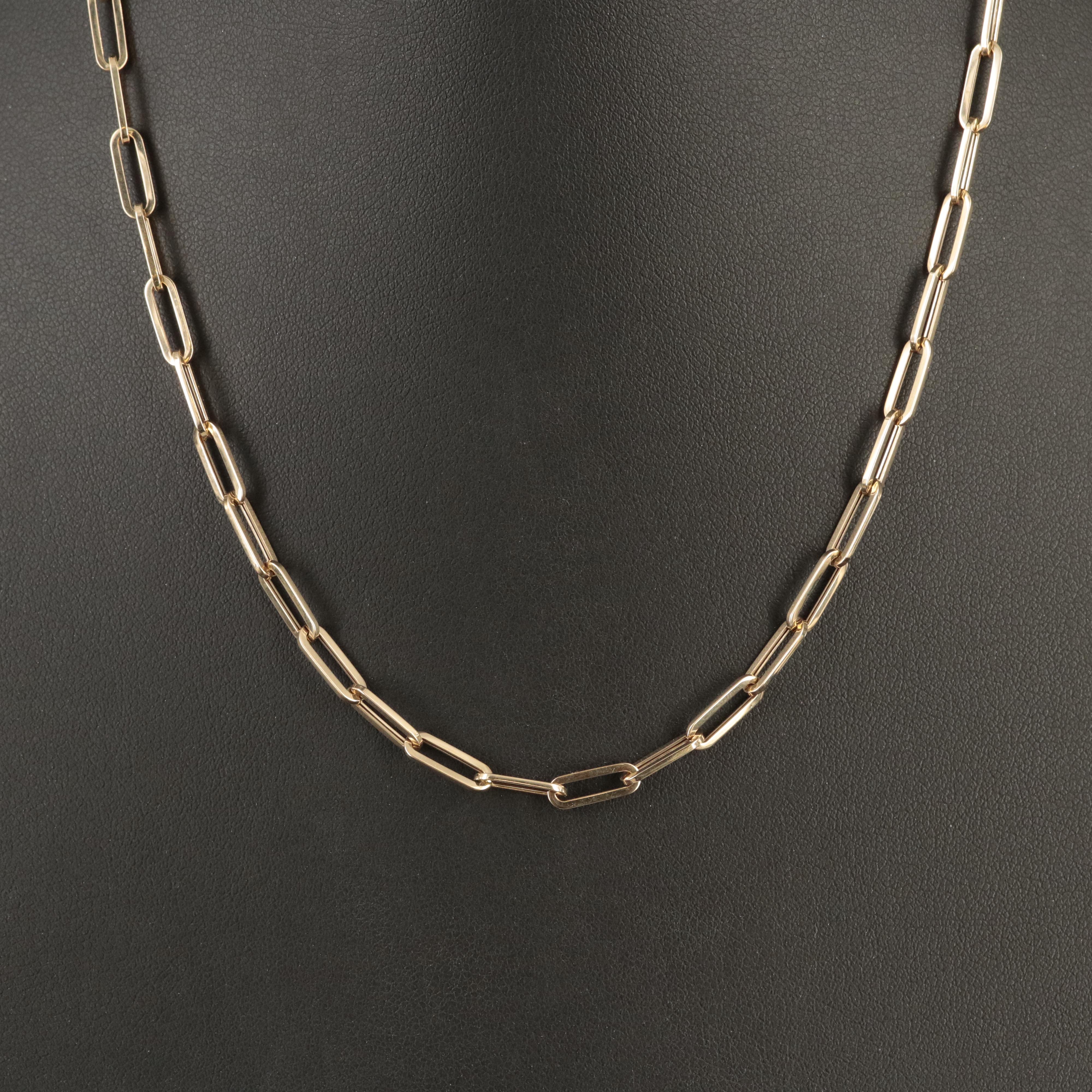 Italian 14K Paperclip Chain Necklace