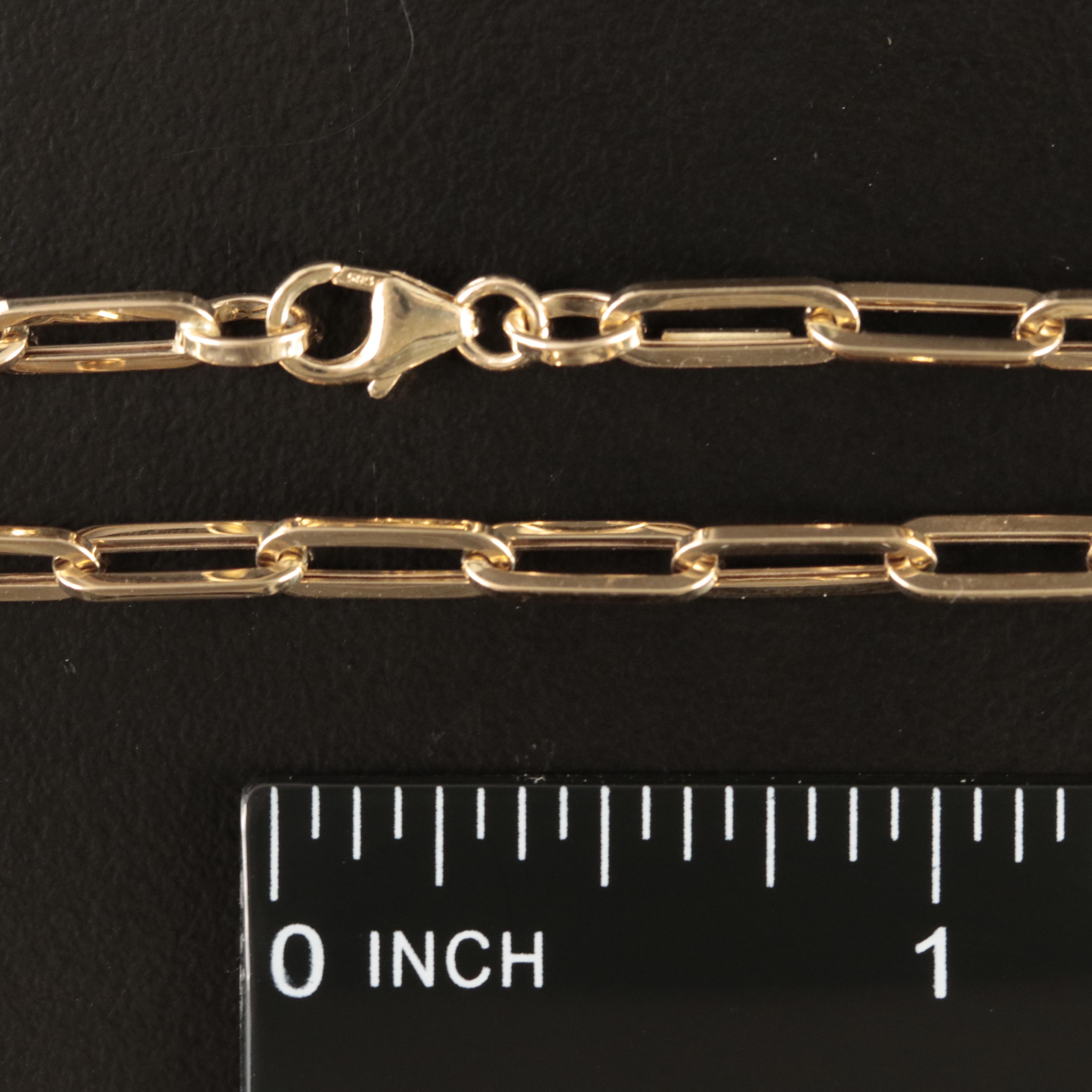 Italian 14K Paperclip Chain Necklace