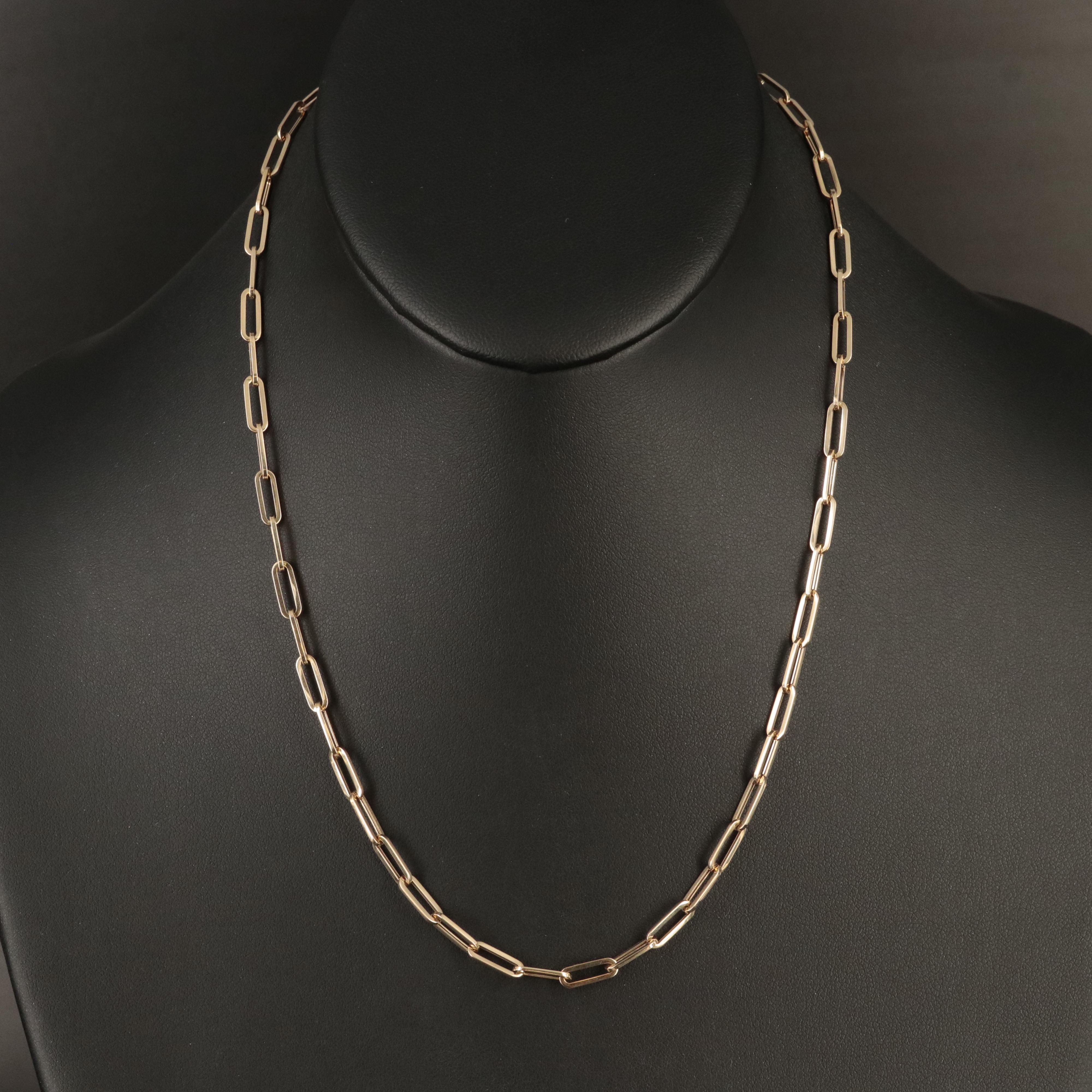Italian 14K Paperclip Chain Necklace
