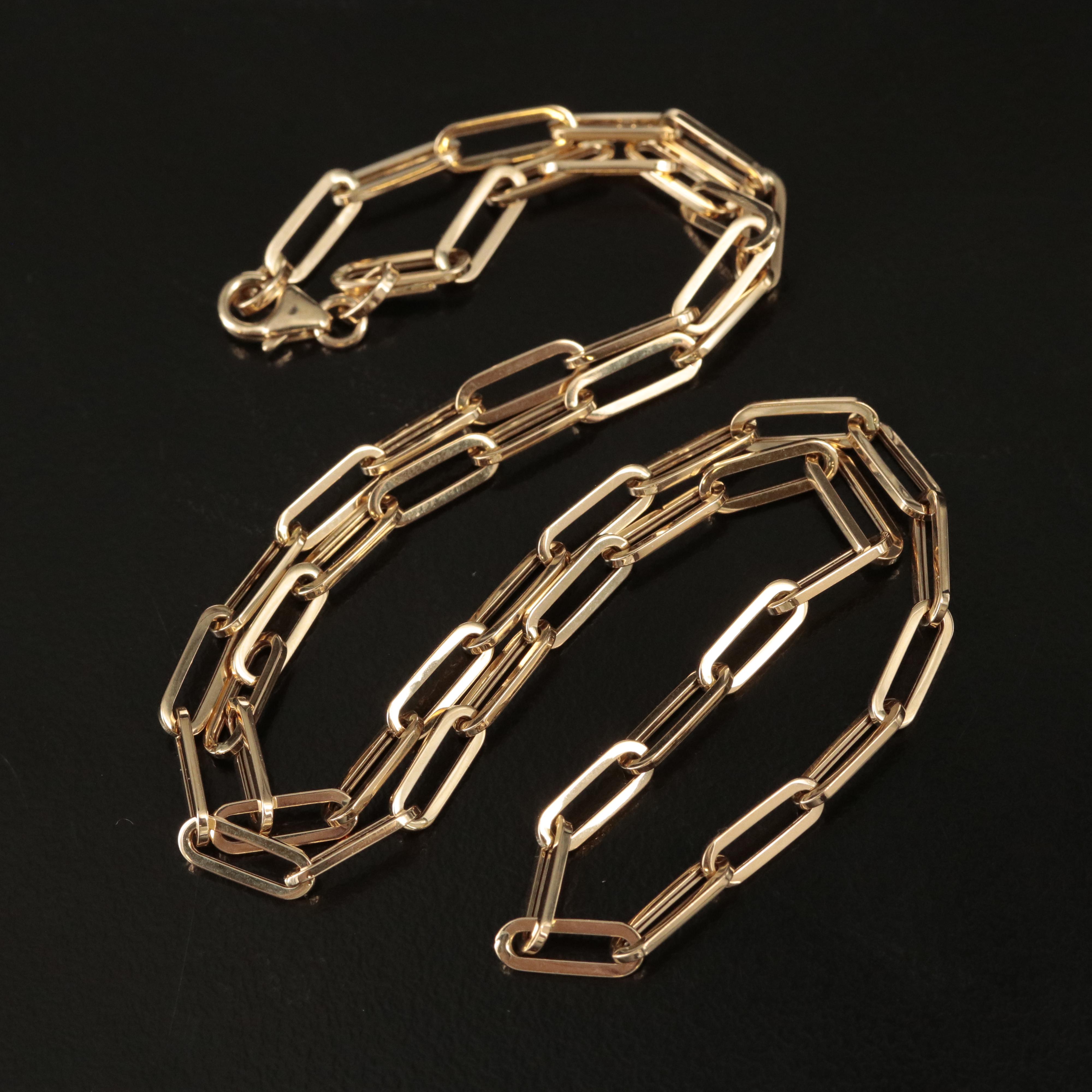 Italian 14K Paperclip Chain Necklace