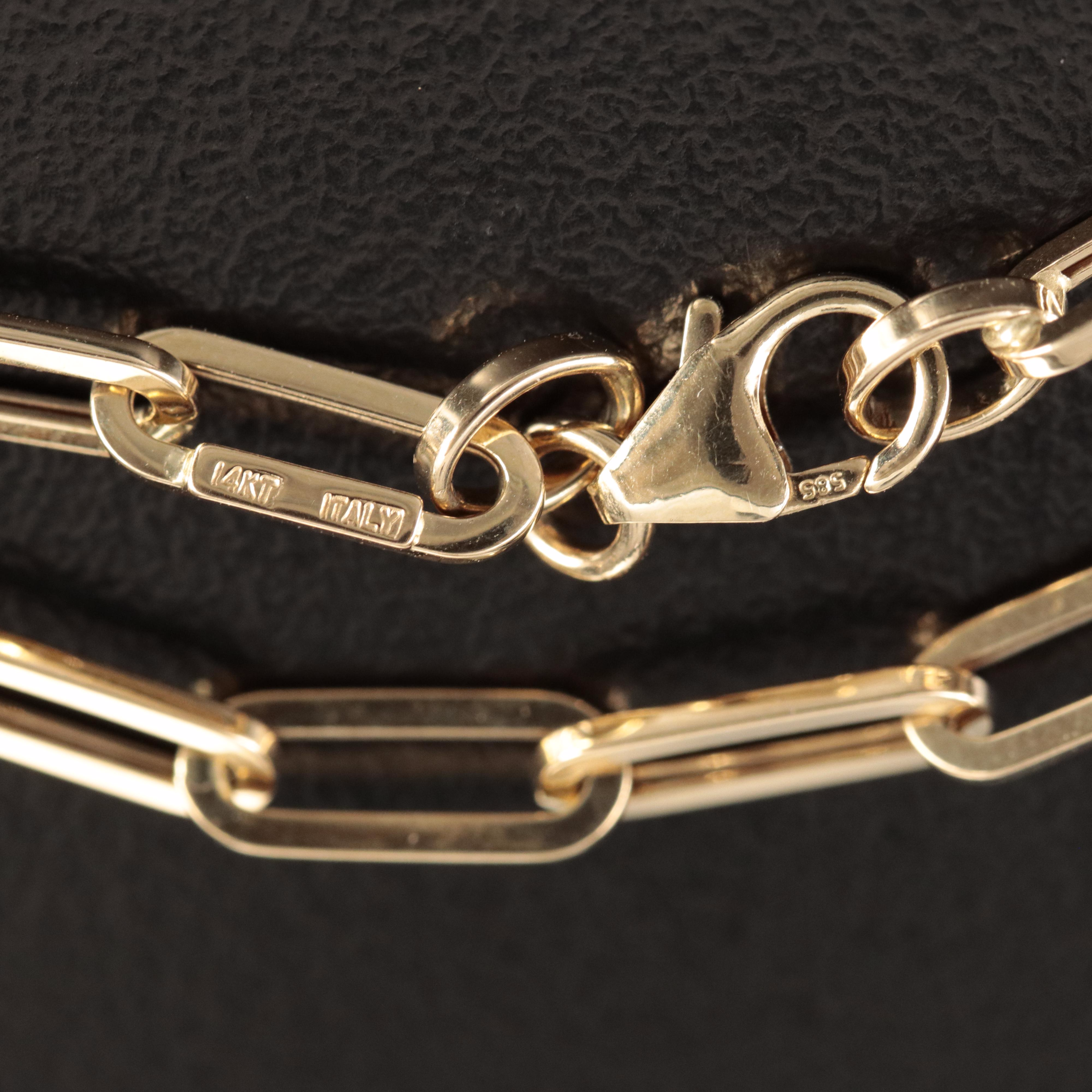 Italian 14K Paperclip Chain Necklace