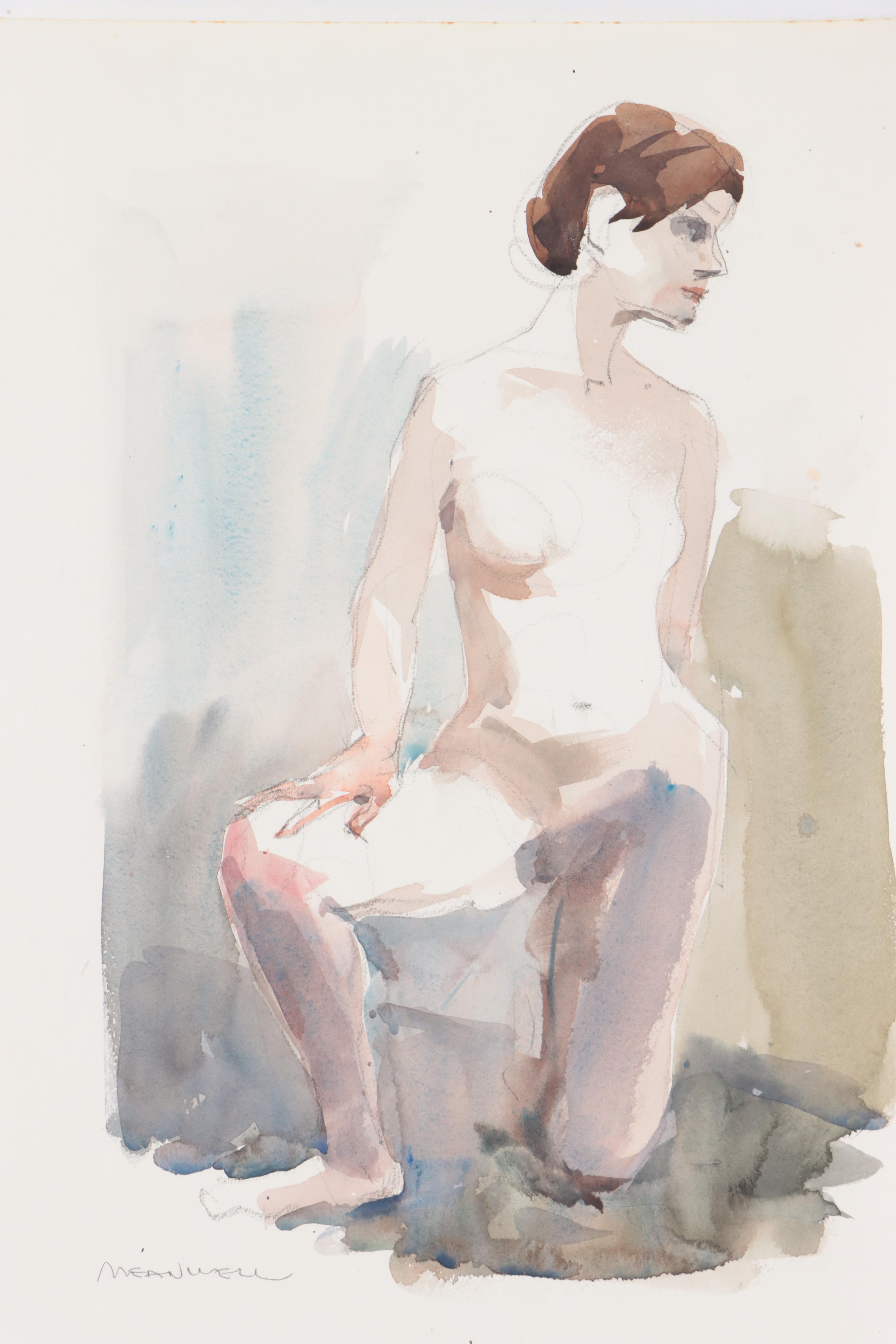 Jack Meanwell Figural Watercolor Painting