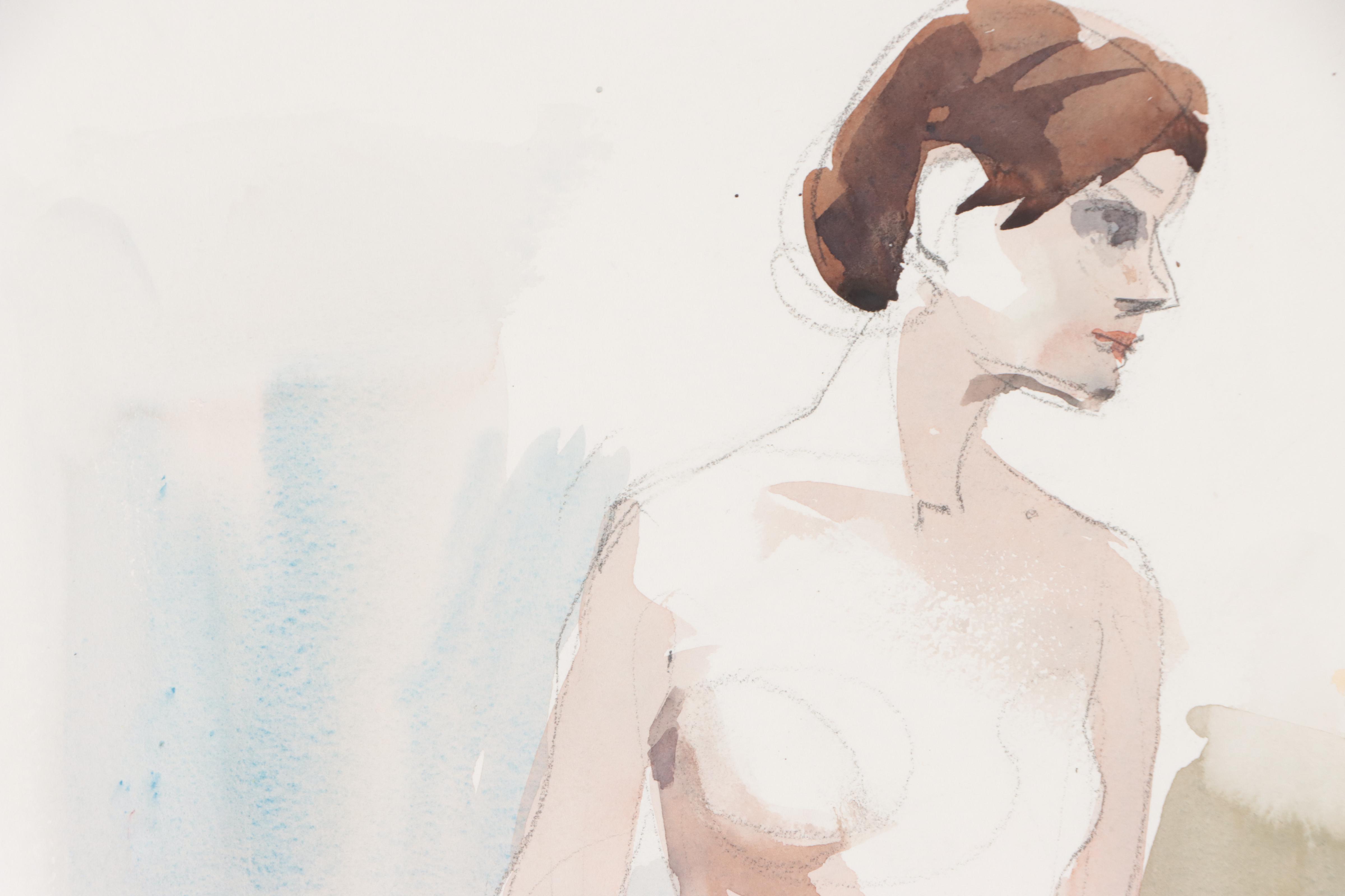 Jack Meanwell Figural Watercolor Painting