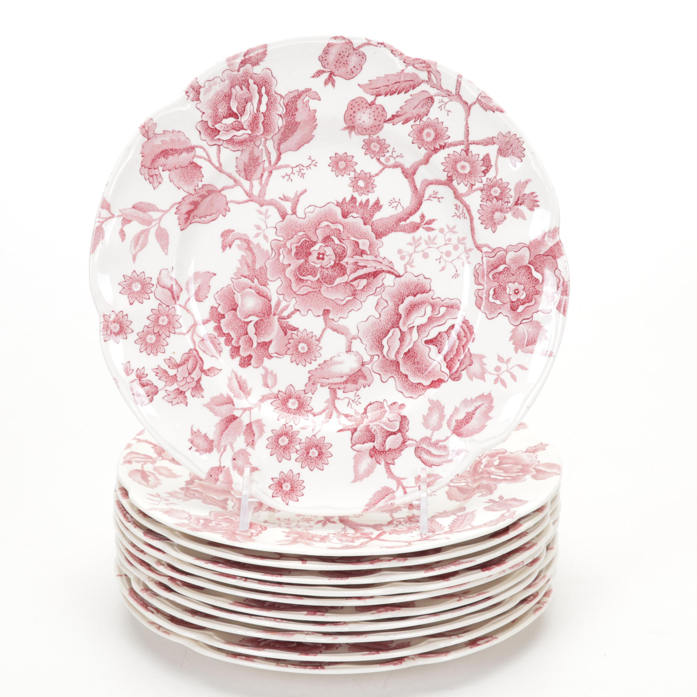 Johnson Bros. "English Chippendale Red Pink" Dinnerware, 1935-1965