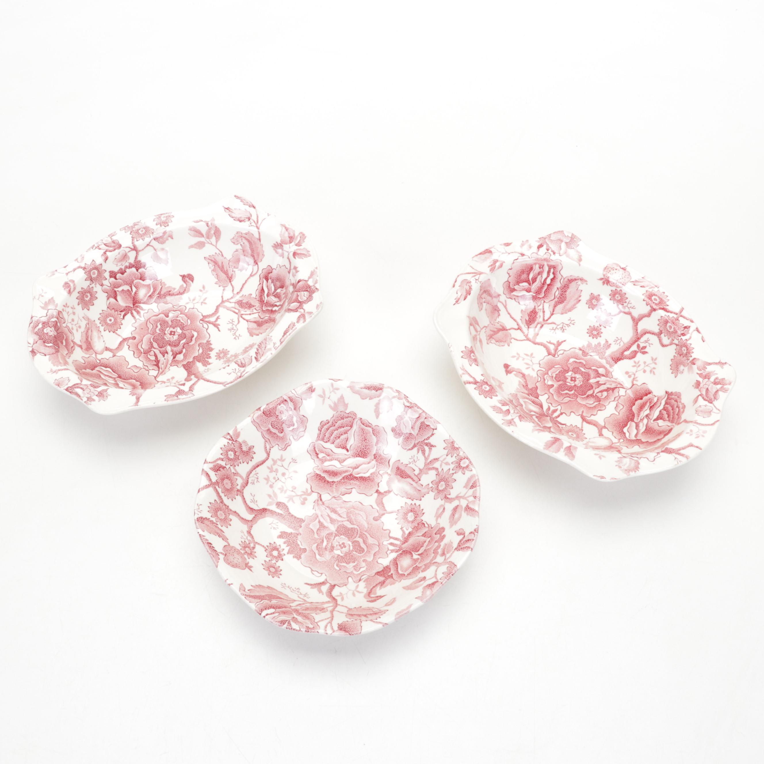 Johnson Bros. "English Chippendale Red Pink" Dinnerware, 1935-1965