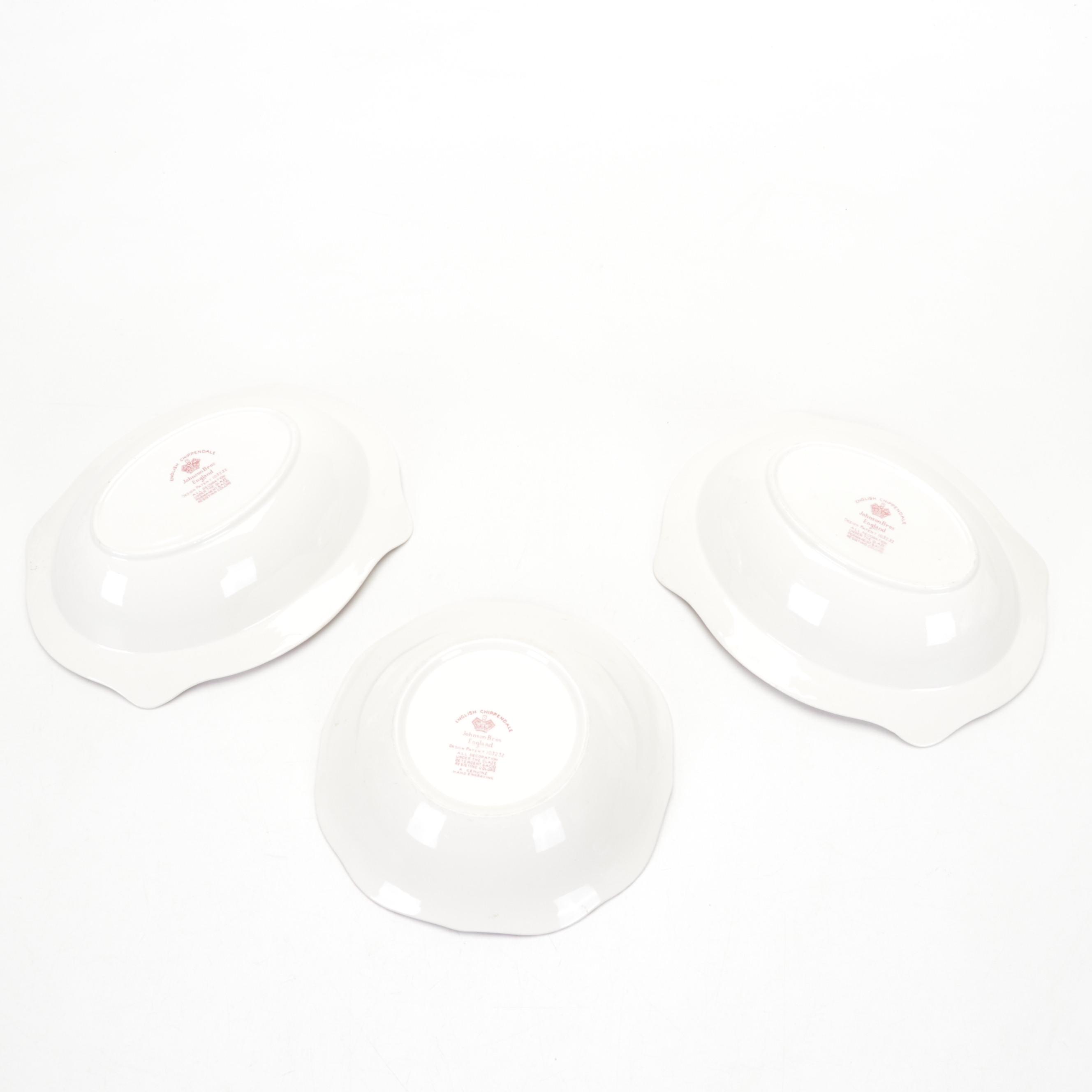 Johnson Bros. "English Chippendale Red Pink" Dinnerware, 1935-1965