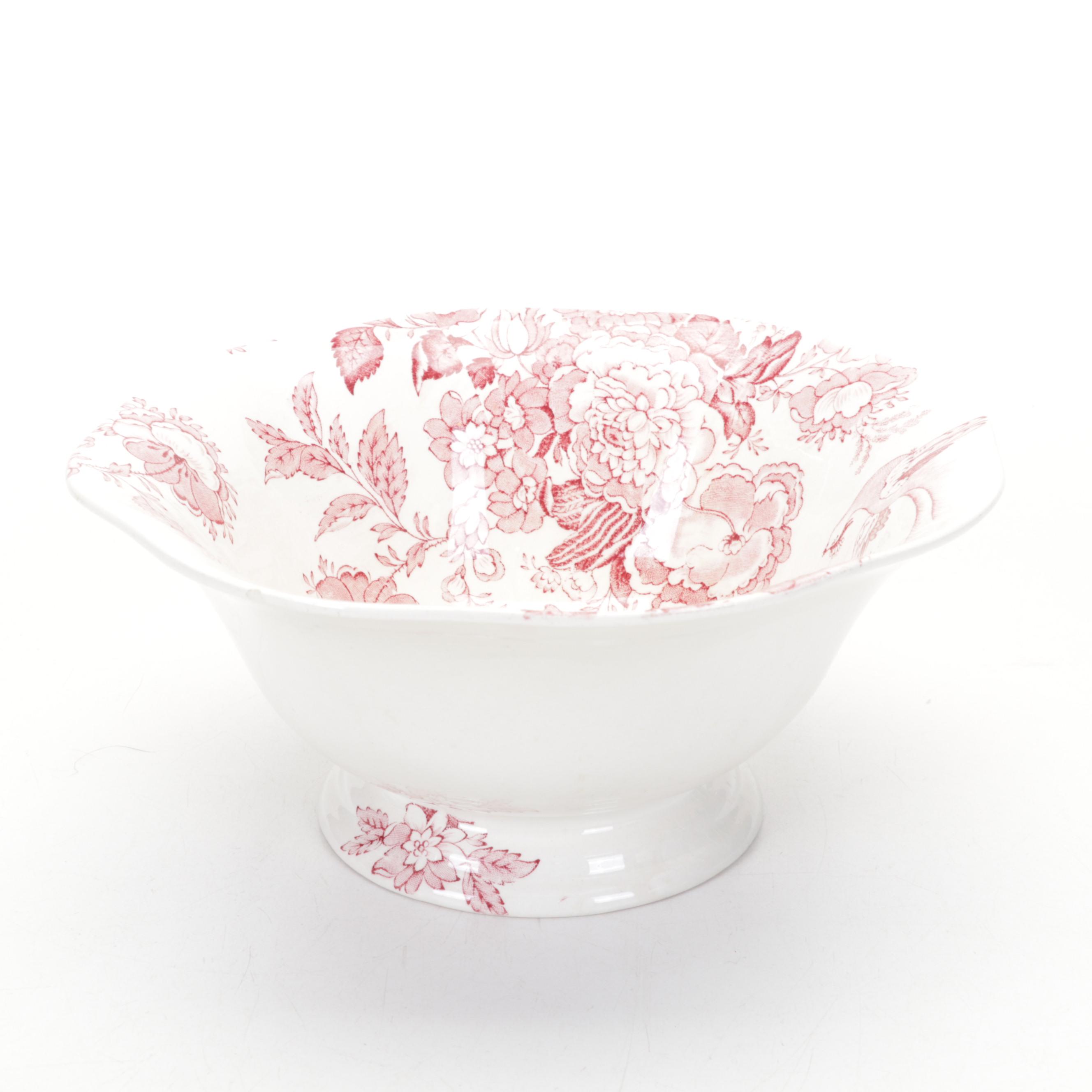 Johnson Bros. "English Chippendale Red Pink" Dinnerware, 1935-1965