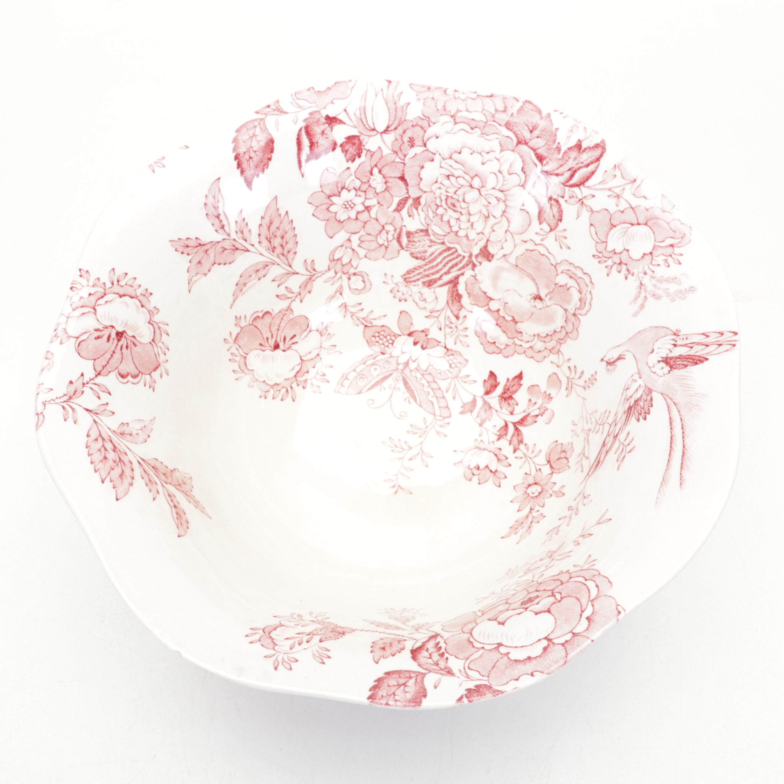 Johnson Bros. "English Chippendale Red Pink" Dinnerware, 1935-1965