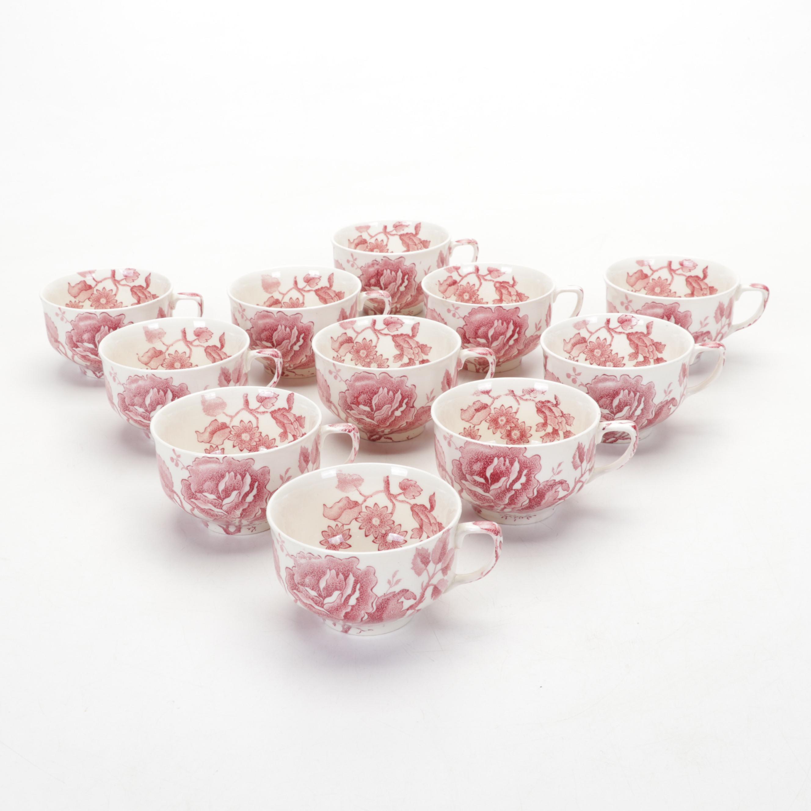 Johnson Bros. "English Chippendale Red Pink" Dinnerware, 1935-1965