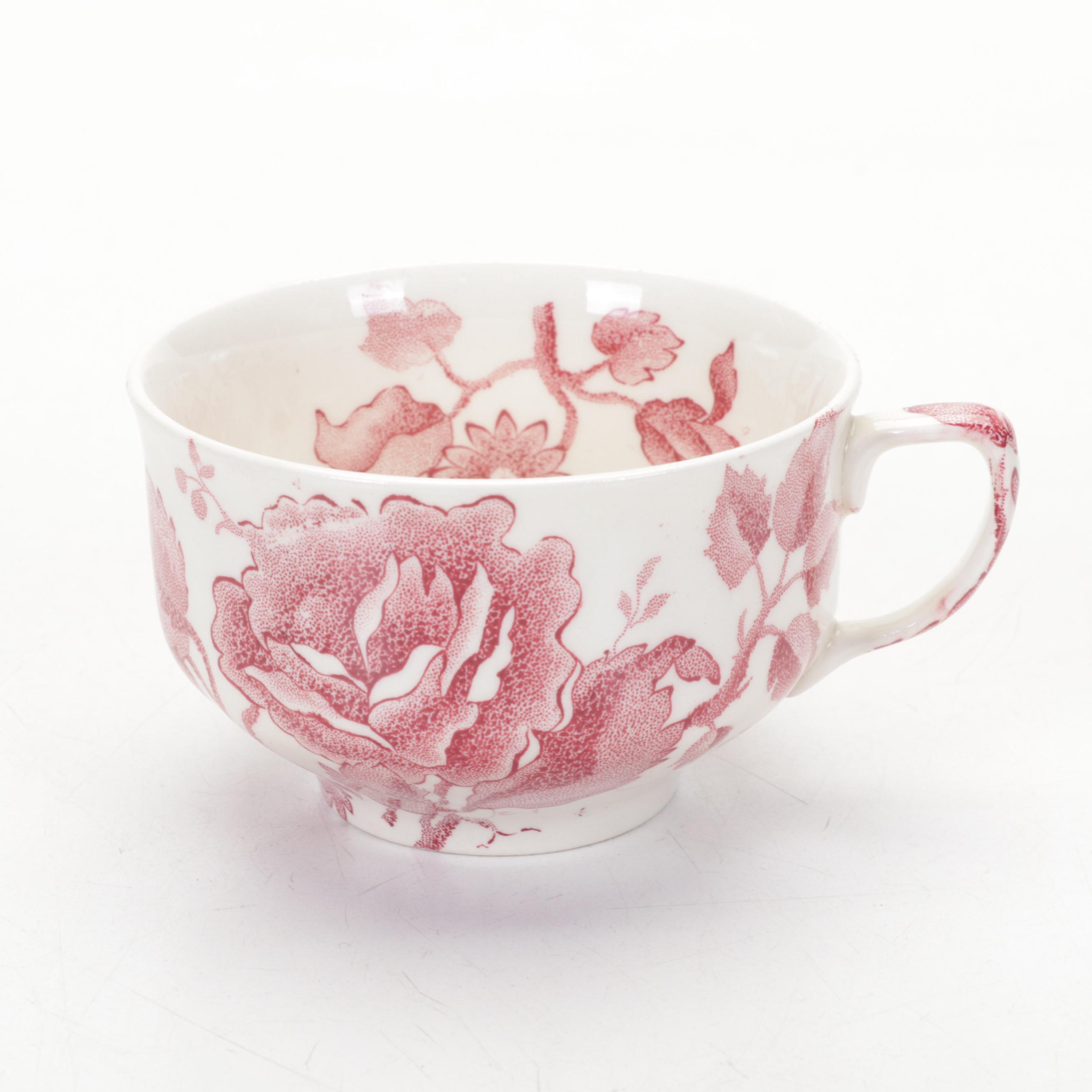 Johnson Bros. "English Chippendale Red Pink" Dinnerware, 1935-1965