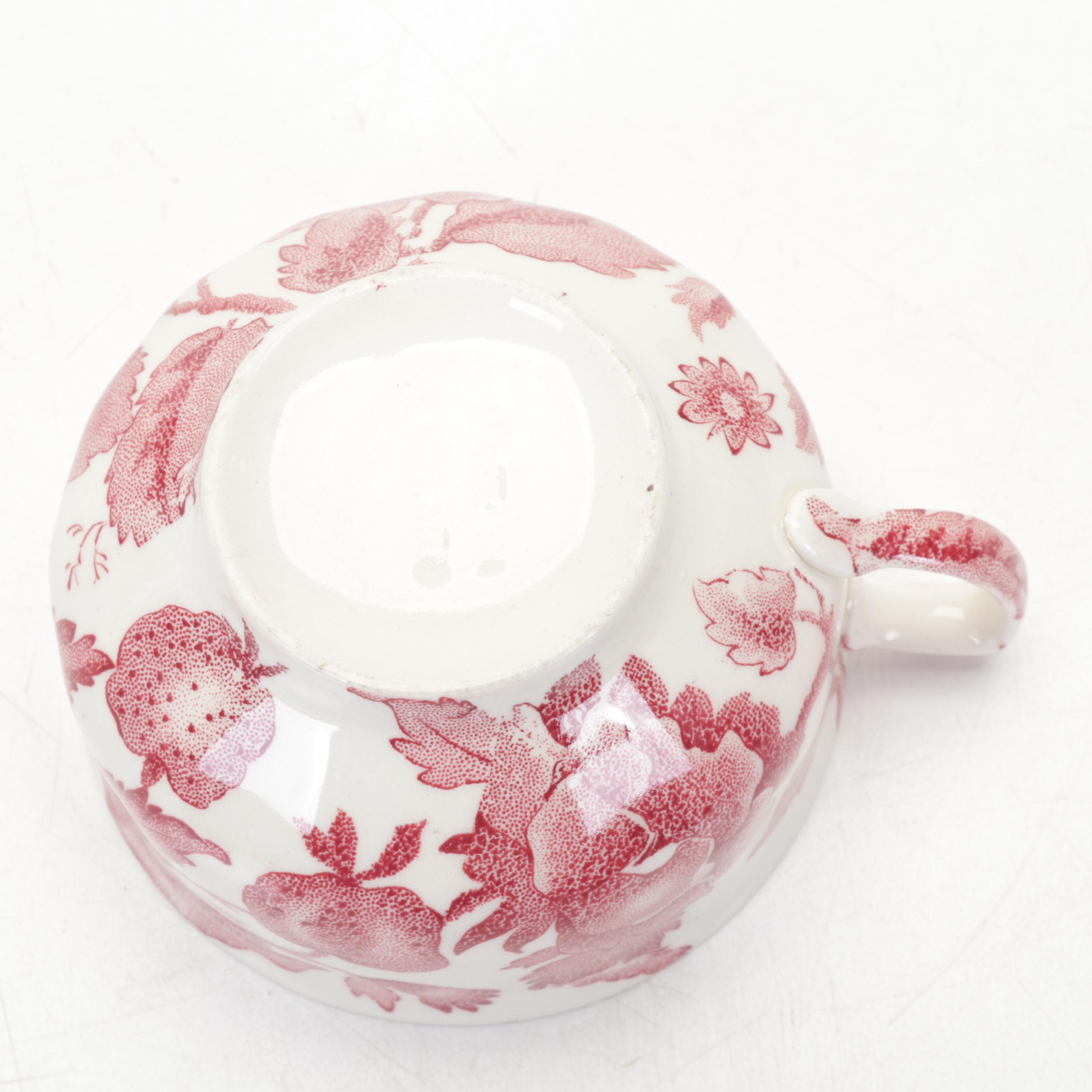 Johnson Bros. "English Chippendale Red Pink" Dinnerware, 1935-1965