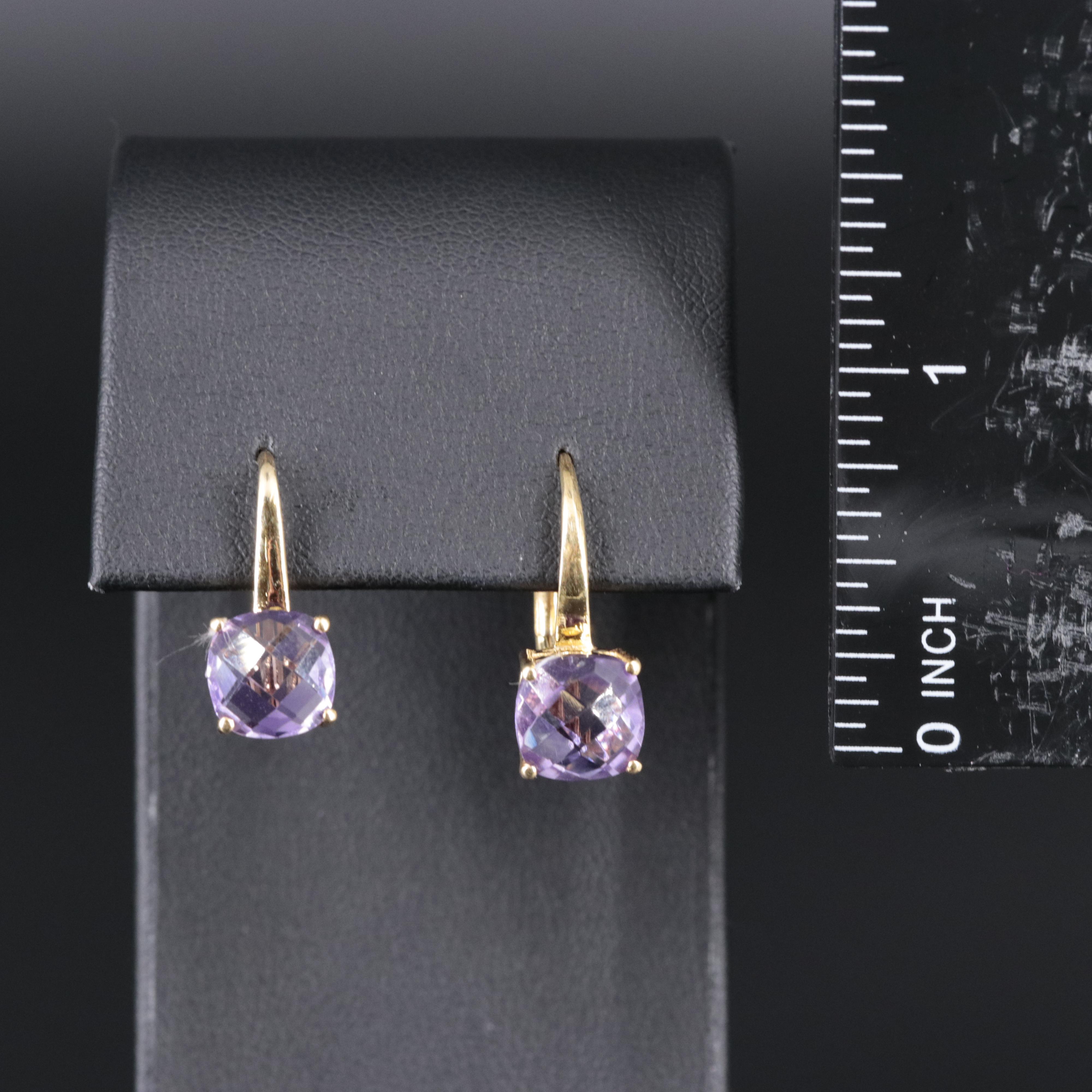Sterling Silver Amethyst Drop Earrings