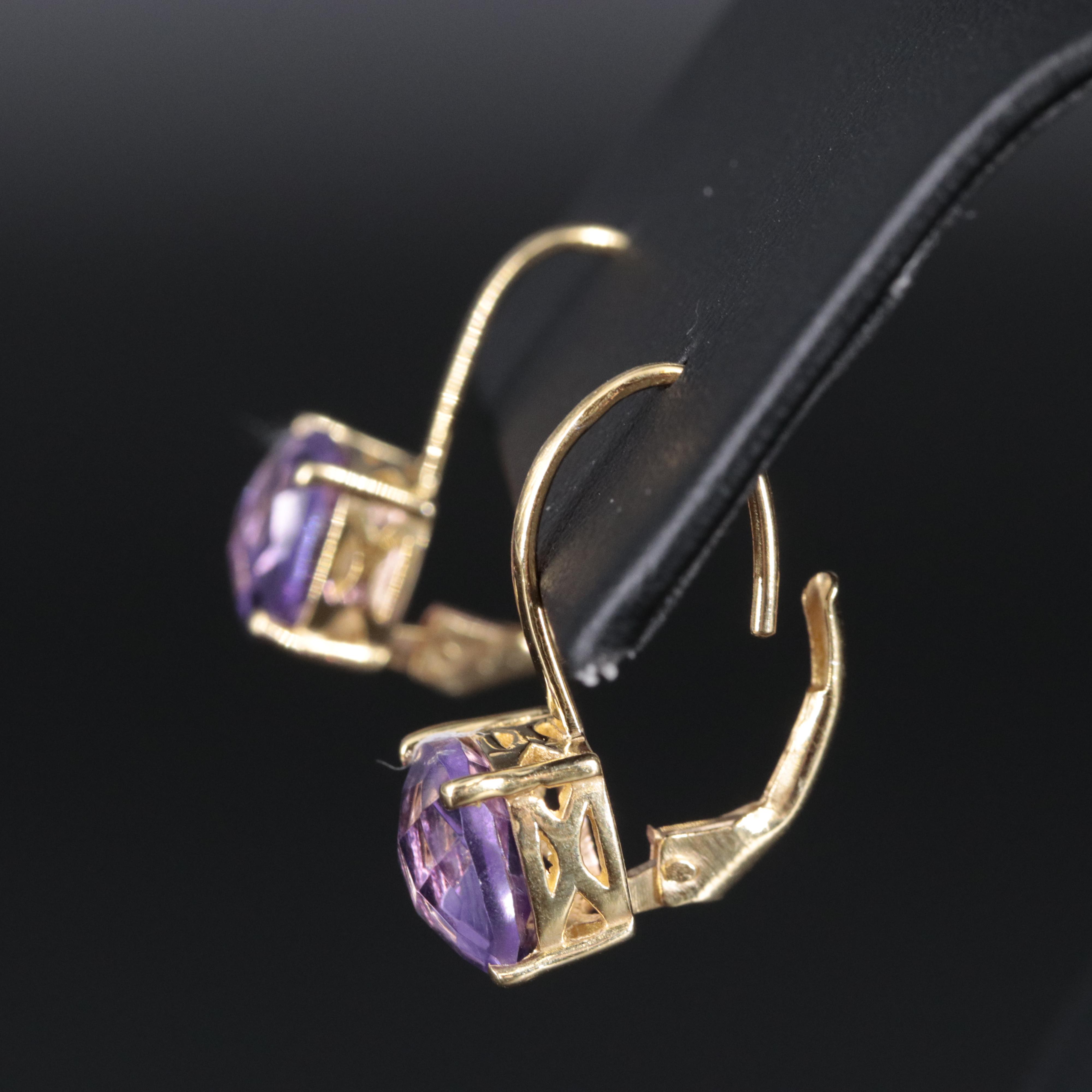Sterling Silver Amethyst Drop Earrings